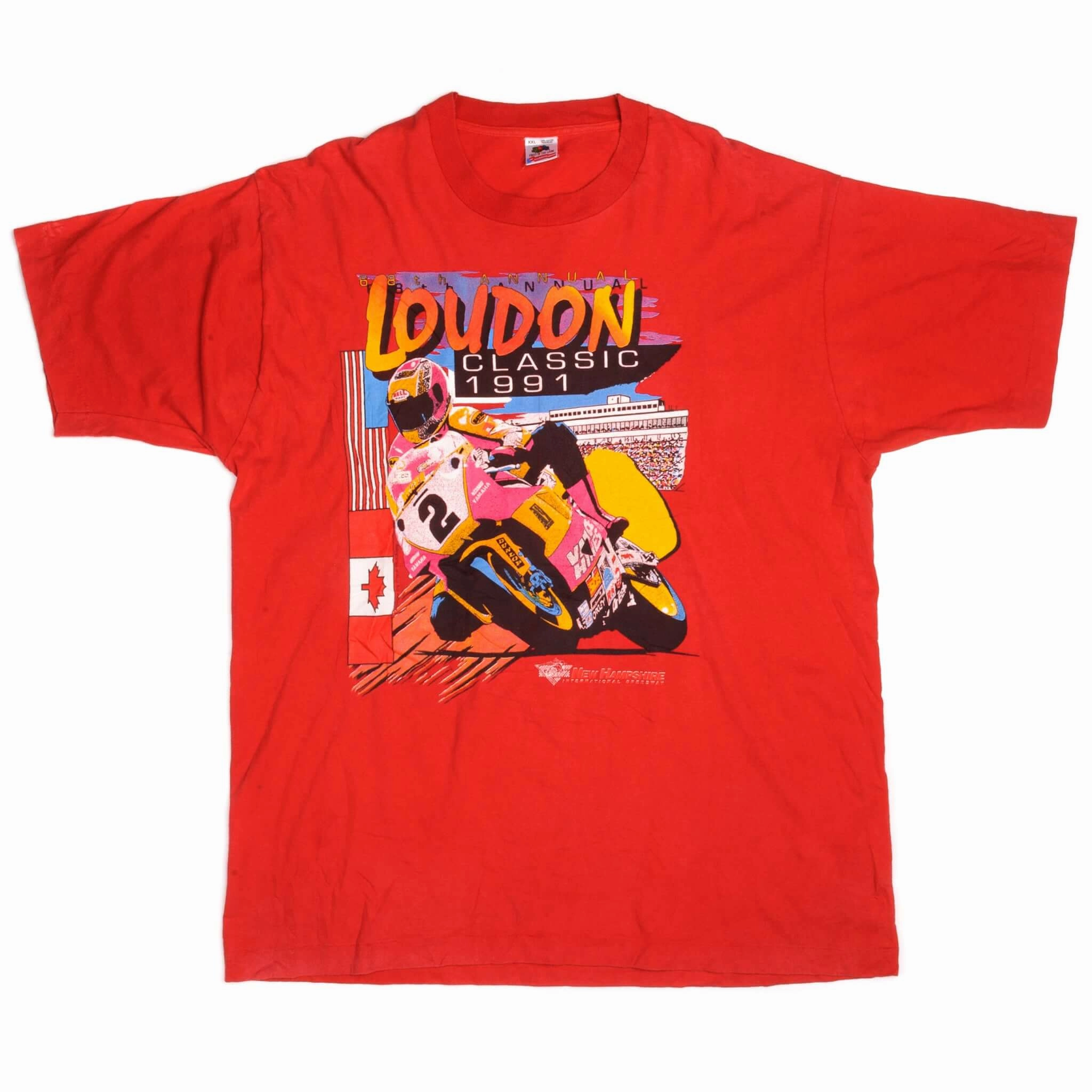 VINTAGE 68TH LOUDON CLASSIC MOTORCYCLE  RACING TEE SHIRT 1991 2XL MADE USA