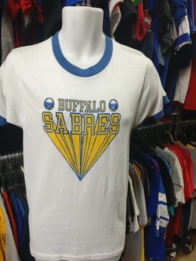 Vintage 80s BUFFALO SABRES NHL Sneakers Ringer T-Shirt M