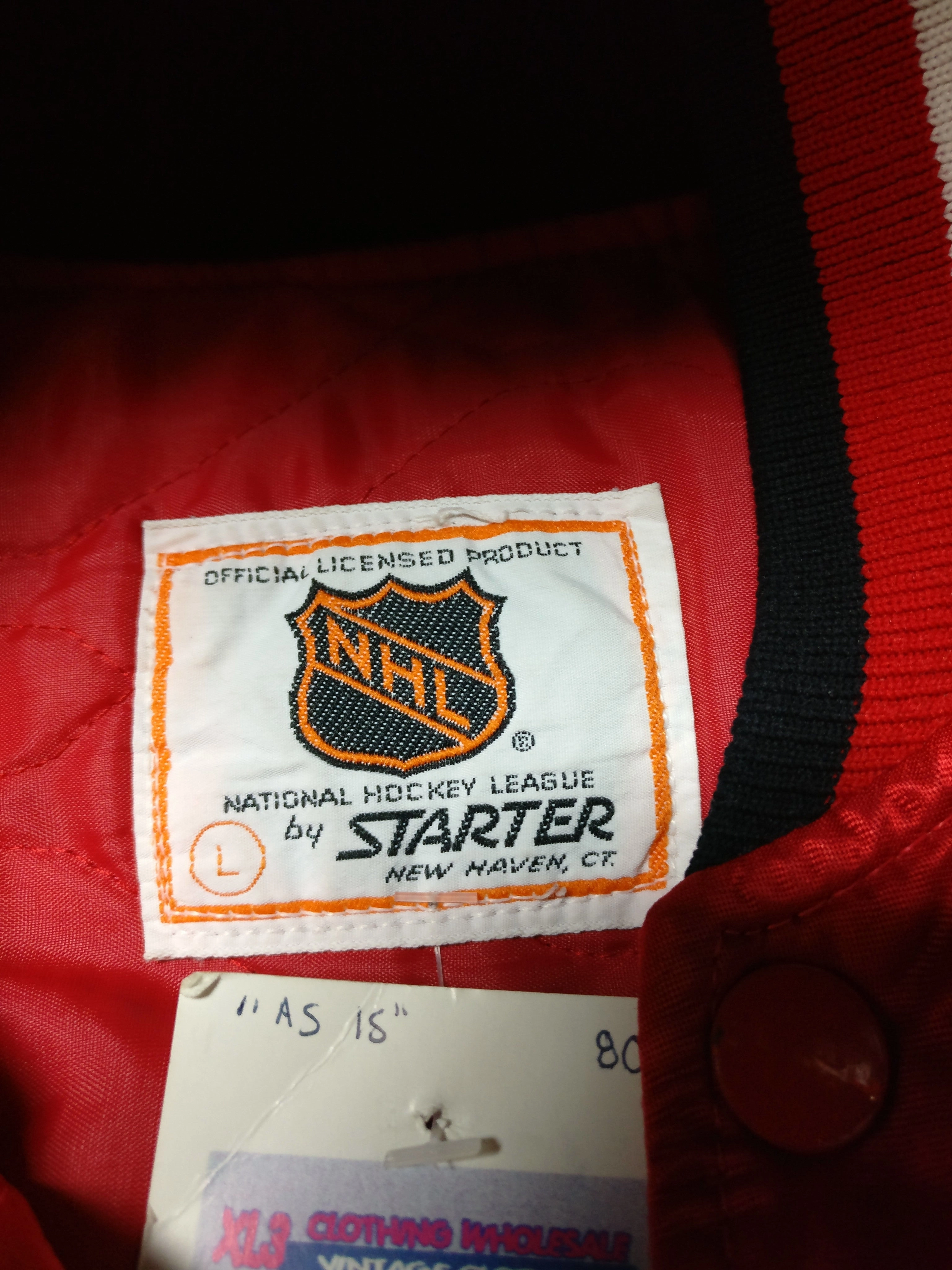 Vintage 80s CHICAGO BLACKHAWKS NHL Starter Nylon Jacket L