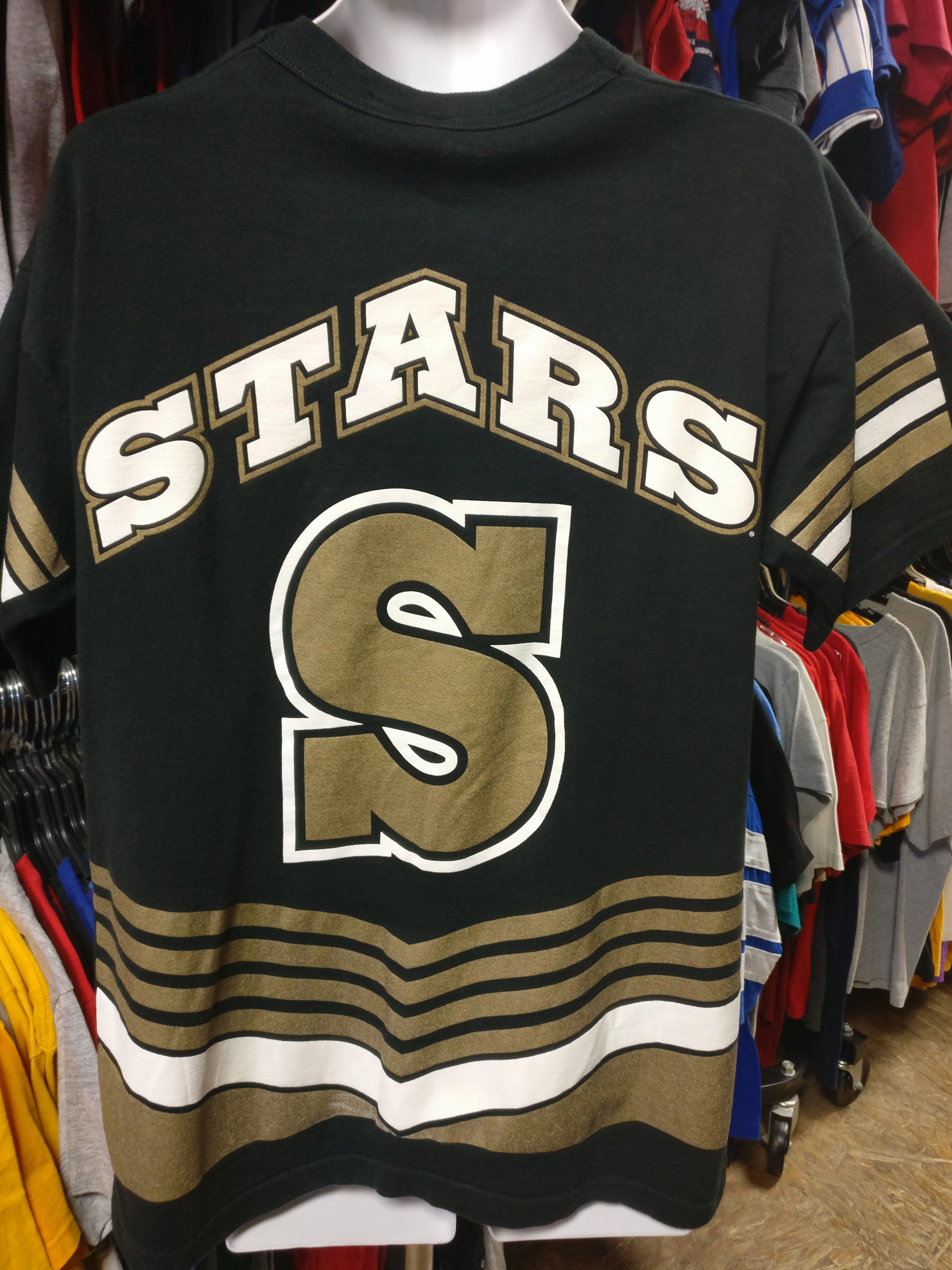 Vintage 90s DALLAS STARS NHL Back Print Salem Sportswear T-Shirt L