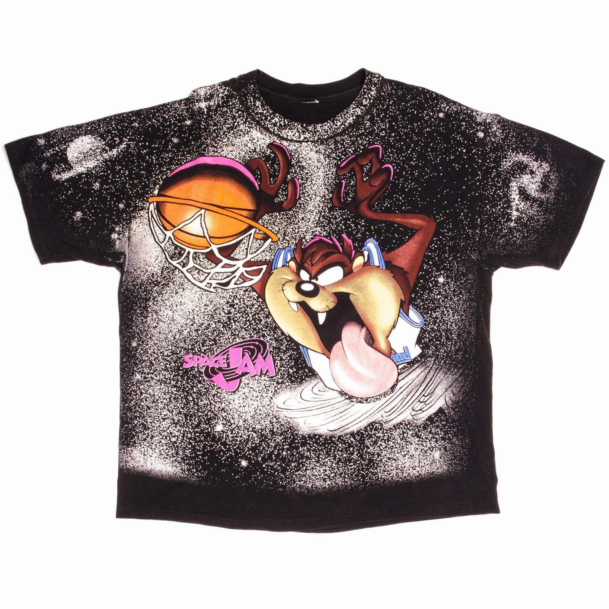 VINTAGE ALL OVER PRINT TAZ LOONEY TUNES SPACE JAM TEE SHIRT 1990s SIZE 2XL