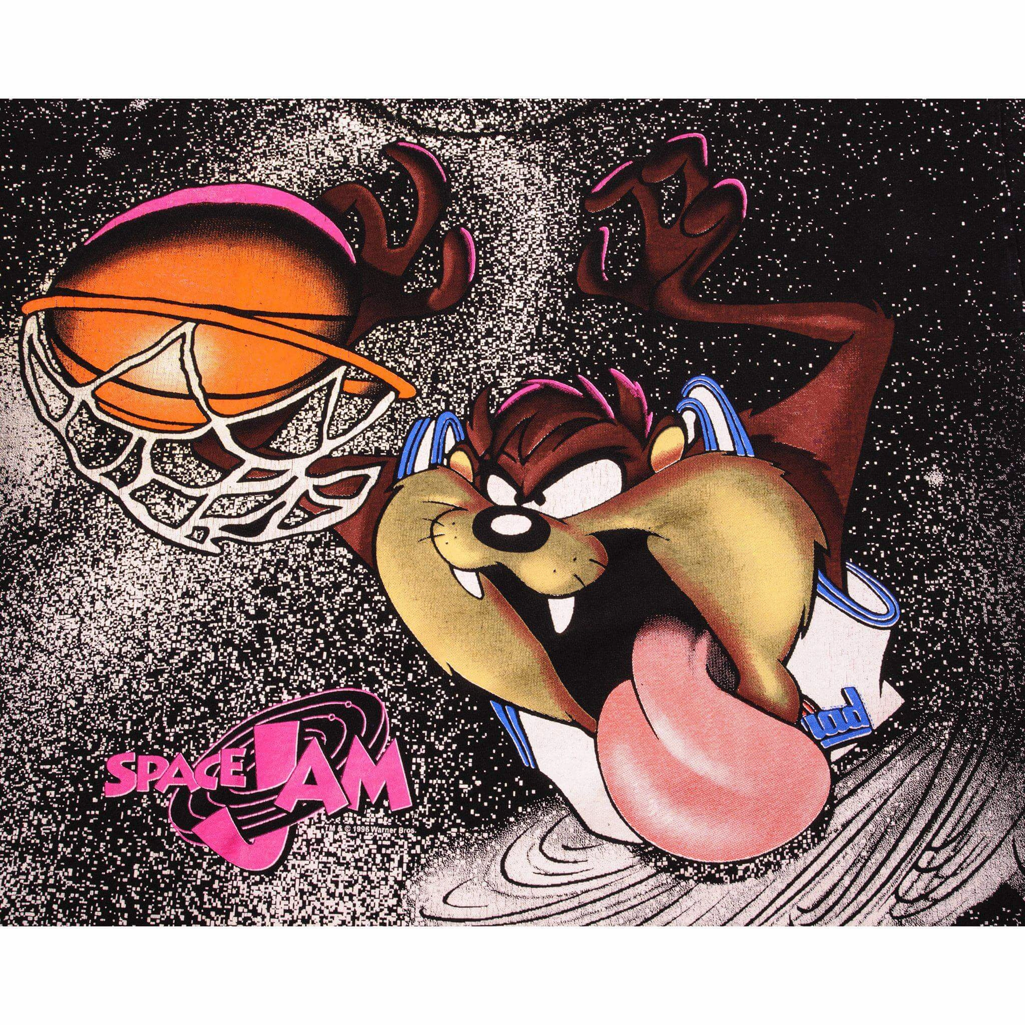 VINTAGE ALL OVER PRINT TAZ LOONEY TUNES SPACE JAM TEE SHIRT 1990s SIZE 2XL