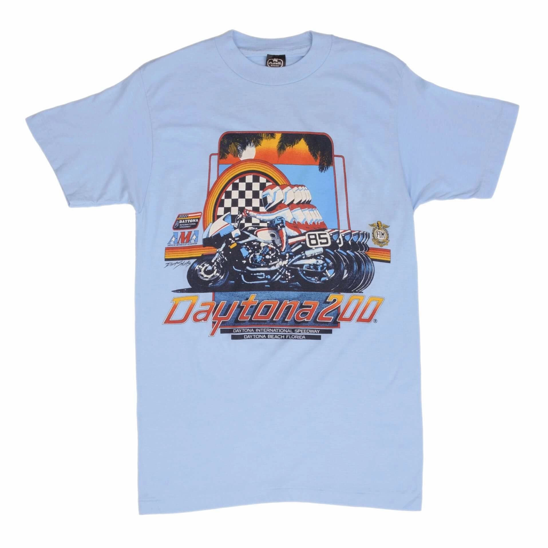 VINTAGE AMA DAYTONA 200 EARLY 1980S ANVIL TEE SHIRT SIZE SMALL MADE IN USA