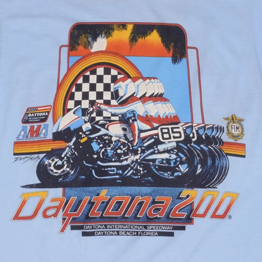 VINTAGE AMA DAYTONA 200 EARLY 1980S ANVIL TEE SHIRT SIZE SMALL MADE IN USA