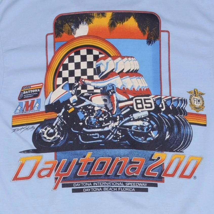VINTAGE AMA DAYTONA 200 EARLY 1980S ANVIL TEE SHIRT SIZE SMALL MADE IN USA