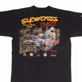 VINTAGE AMA MX MOTOCROSS SUPERCROSS TRACER PARIS BERCY TEE SHIRT 1994 XL