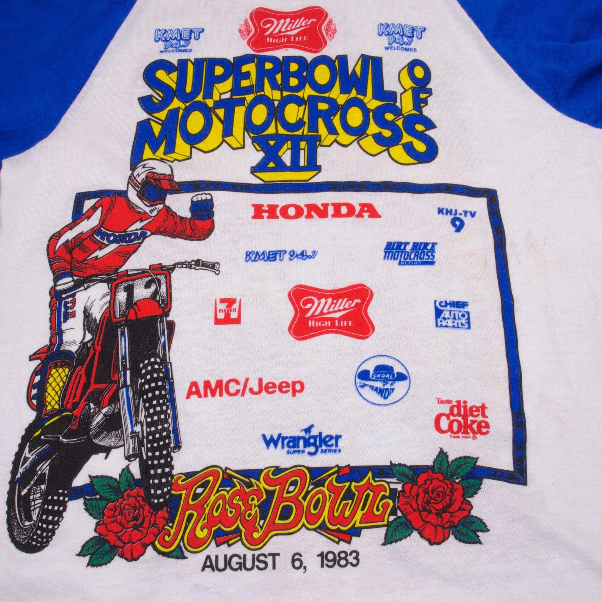 VINTAGE AMA SUPERBOWL OF MOTOCROSS 1983 ROSEBOWL TEE SHIRT SIZE XS