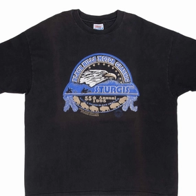 VINTAGE BIKER 55TH STURGIS BLACK HILLS RALLY TEE SHIRT 1995 2XL MADE IN USA