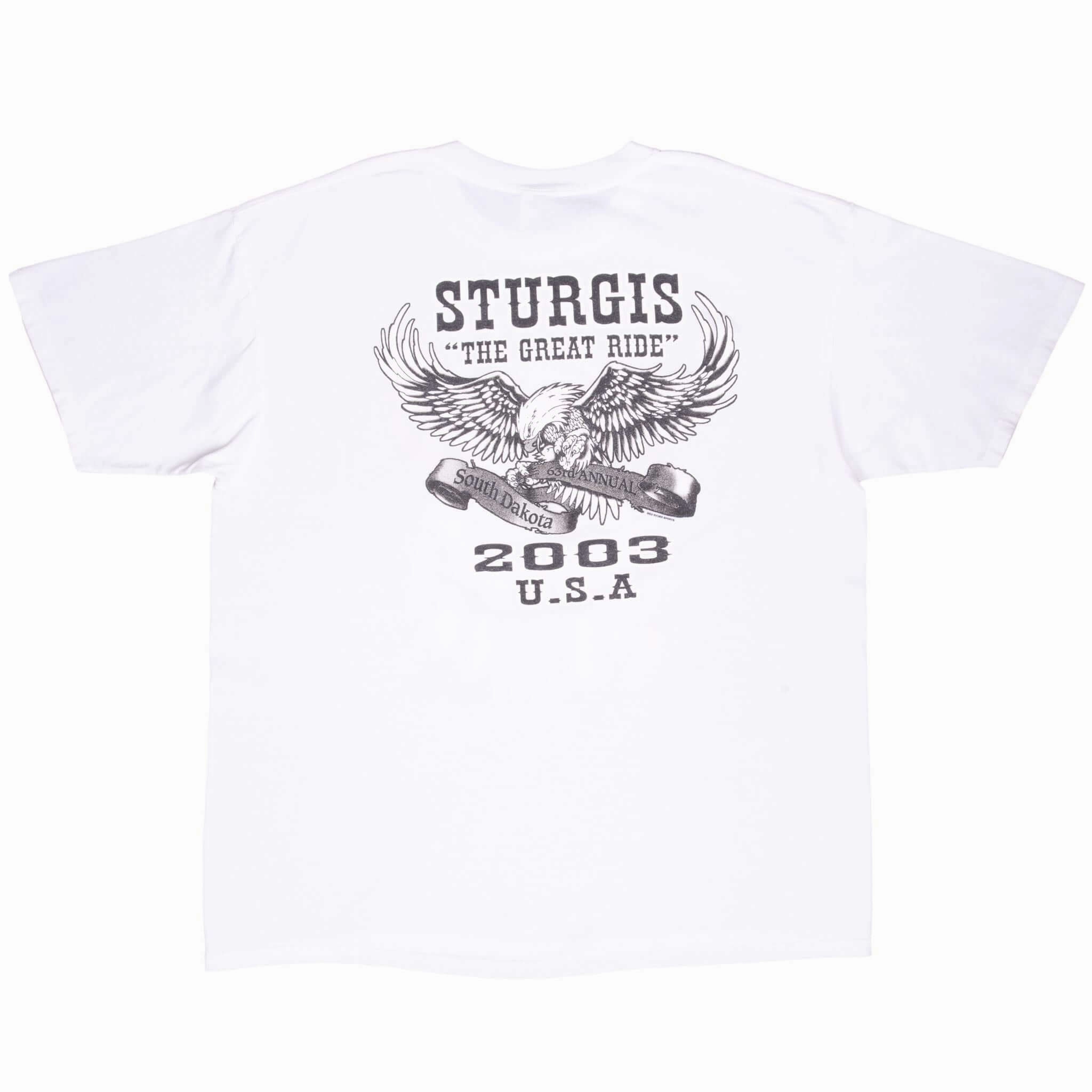 VINTAGE BIKER STURGIS BLACK HILLS RALLY SAN DIEGO 2003 TEE SHIRT XL