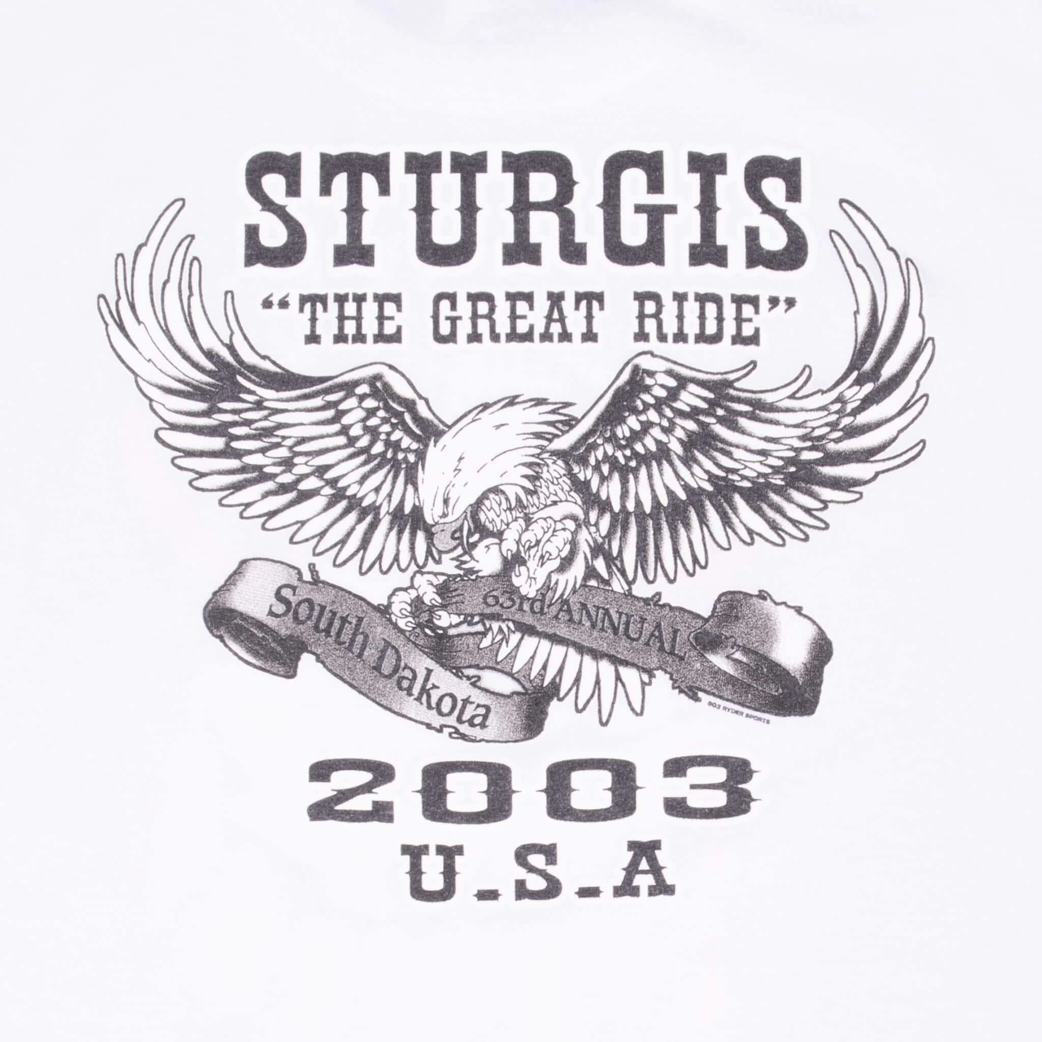 VINTAGE BIKER STURGIS BLACK HILLS RALLY SAN DIEGO 2003 TEE SHIRT XL