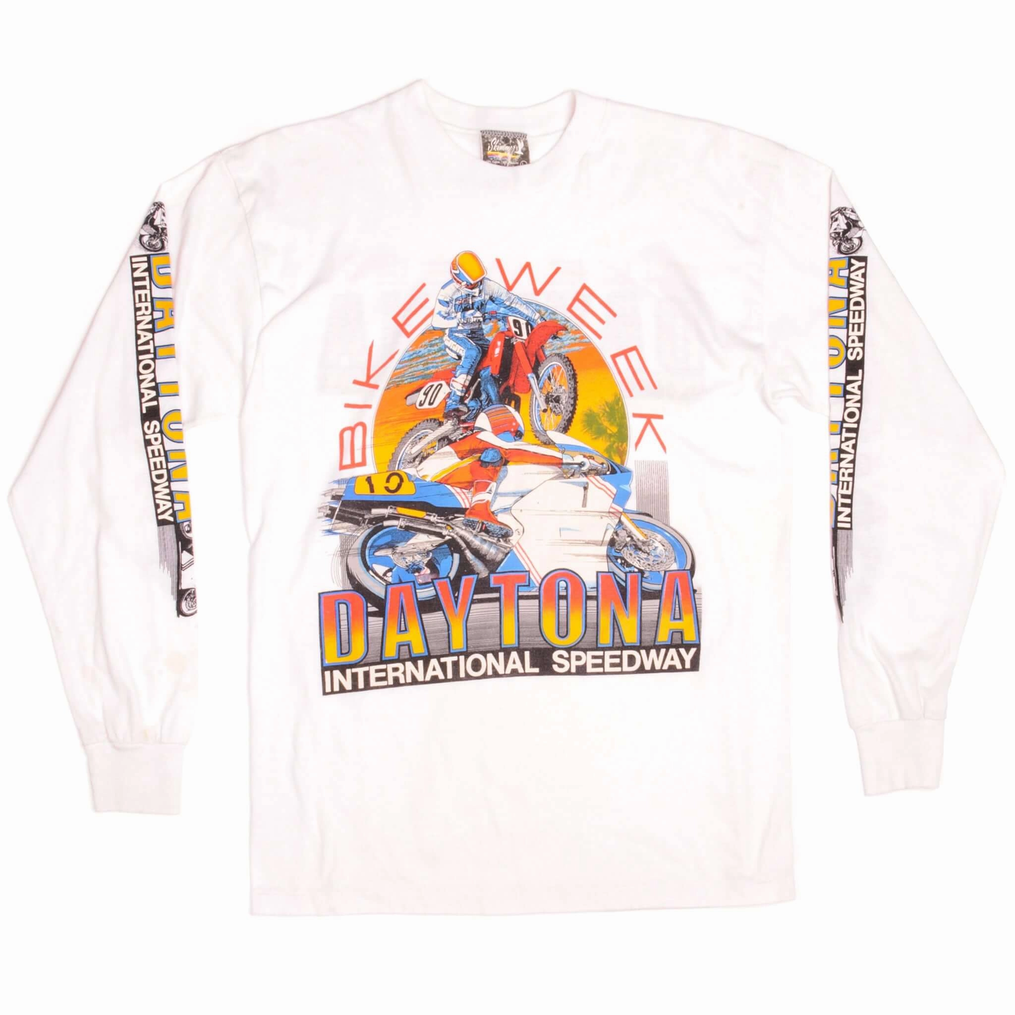VINTAGE DAYTONA BIKE WEEK LONG SLEEVES TEE SHIRT 1990s SIZE MEDIUM MADE IN USA