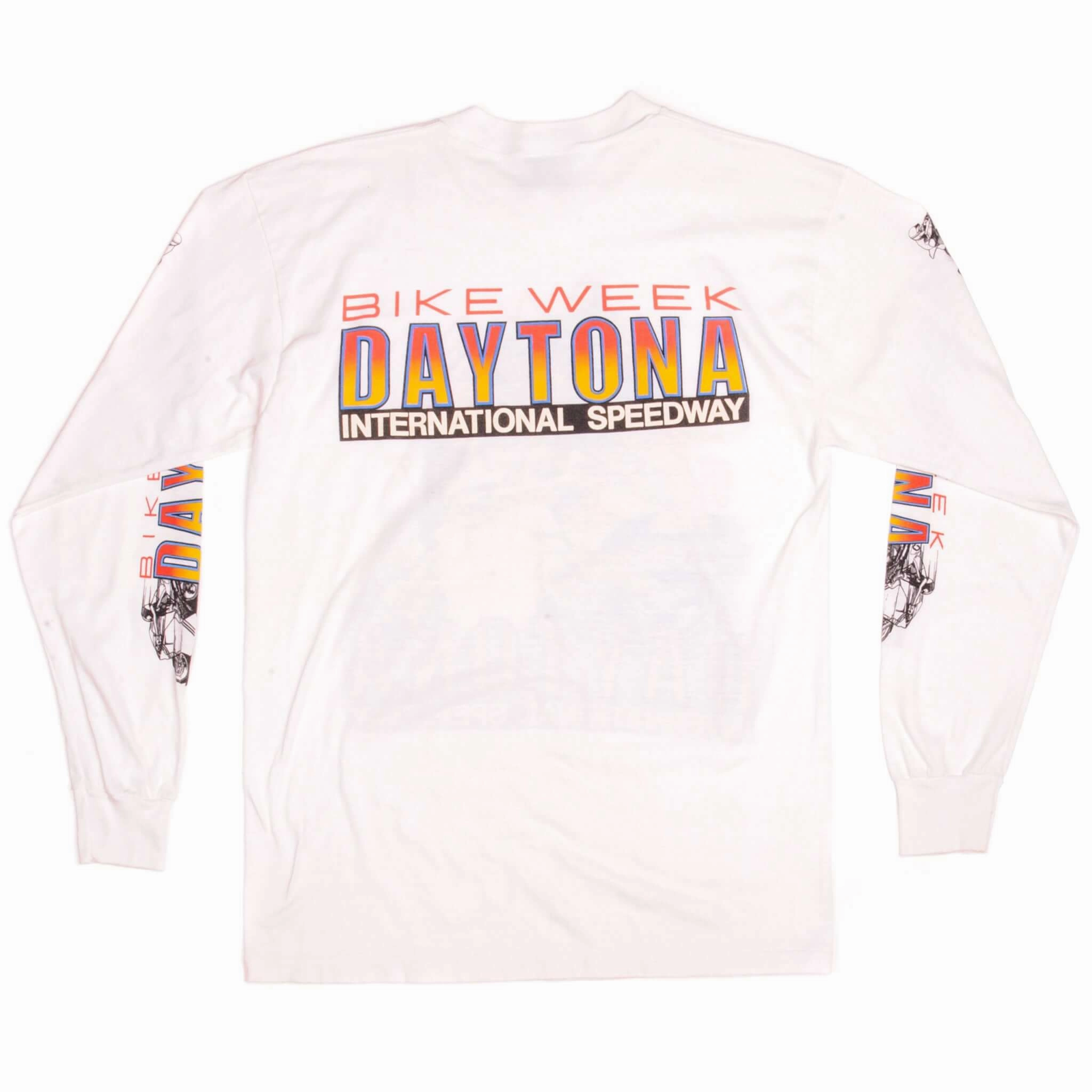 VINTAGE DAYTONA BIKE WEEK LONG SLEEVES TEE SHIRT 1990s SIZE MEDIUM MADE IN USA