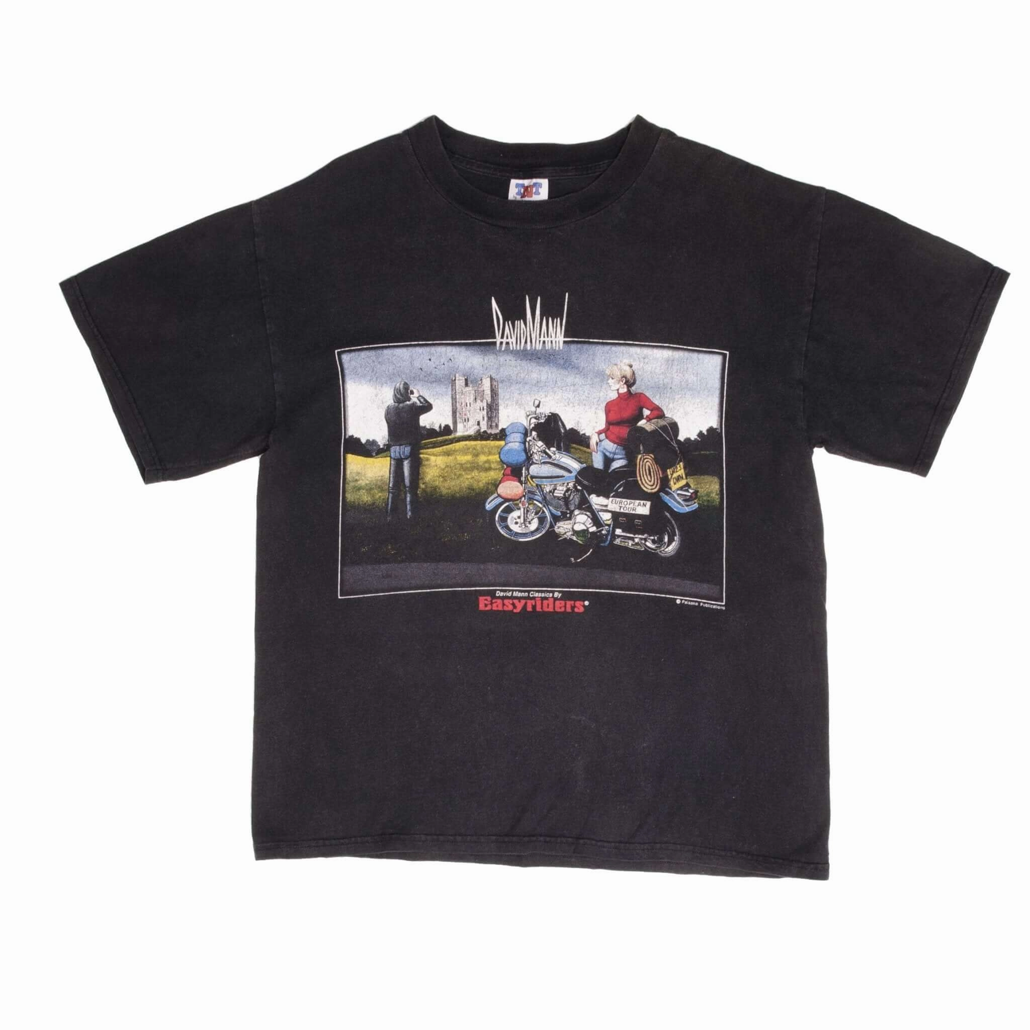 VINTAGE EASYRIDERS DAVID MANN BIKER TEE SHIRT 1990S SIZE LARGE