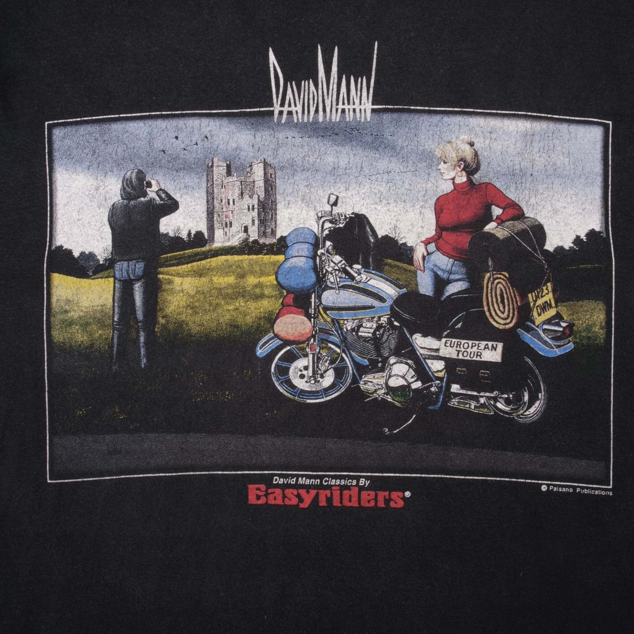 VINTAGE EASYRIDERS DAVID MANN BIKER TEE SHIRT 1990S SIZE LARGE
