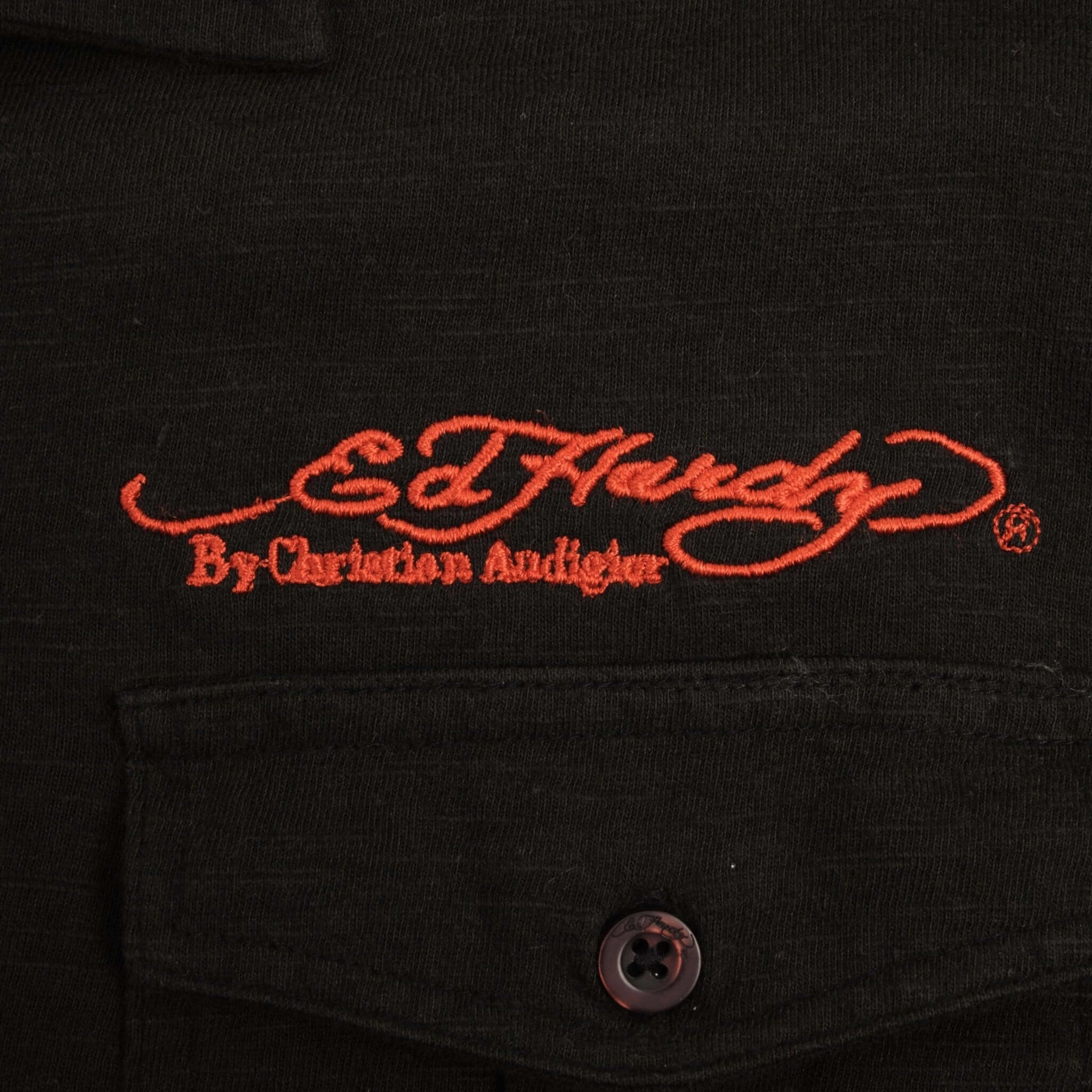 VINTAGE ED HARDY DRAGON EMBROIDERED POLO SHIRT 2000S SIZE XL DEADSTOCK