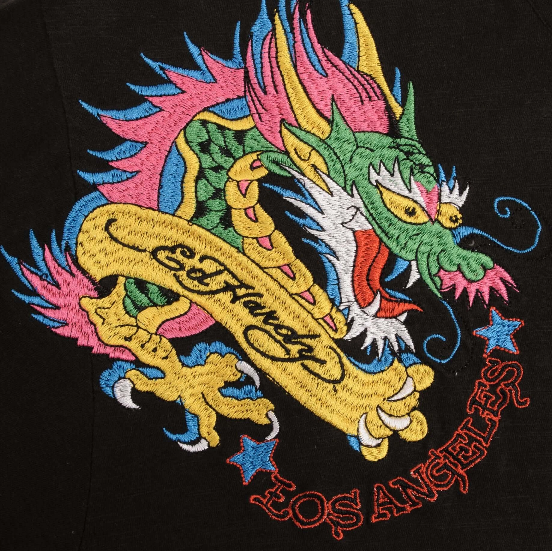 VINTAGE ED HARDY DRAGON EMBROIDERED POLO SHIRT 2000S SIZE XL DEADSTOCK