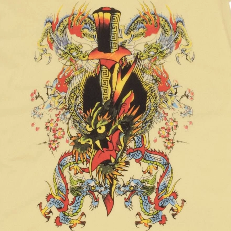 VINTAGE ED HARDY DRAGON TEE SHIRT 2000S SIZE XS MADE IN USA