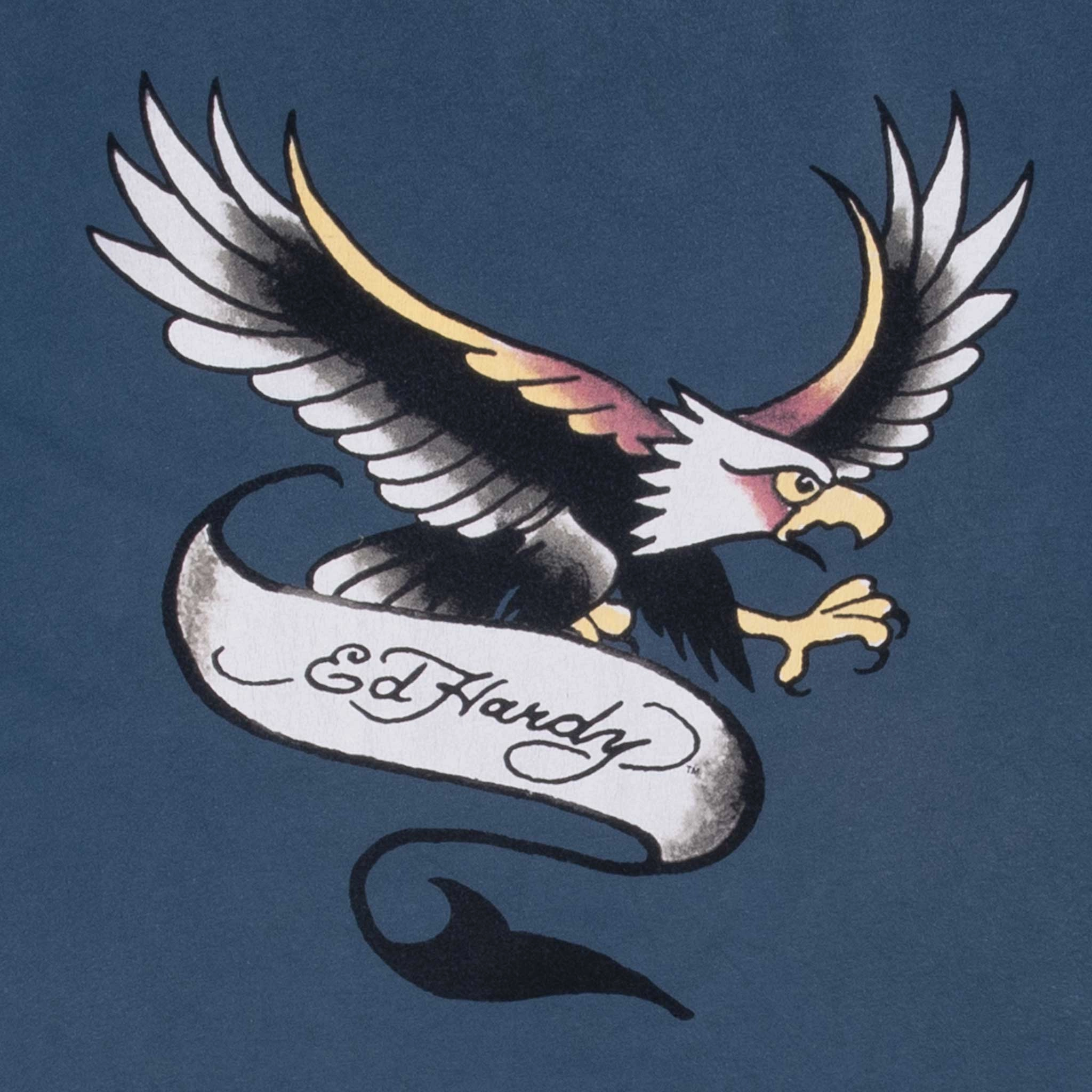 VINTAGE ED HARDY EAGLE BLUE TEE SHIRT 2000S SIZE XL