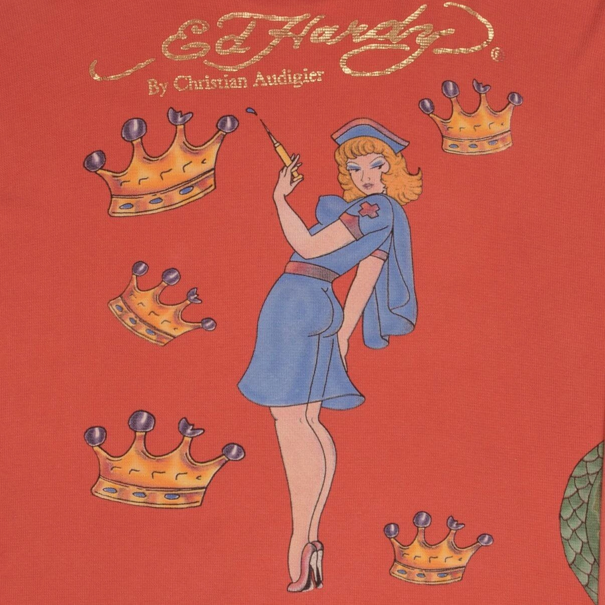 VINTAGE ED HARDY LONG SLEEVE TEE SHIRT 2000S SIZE 3XL