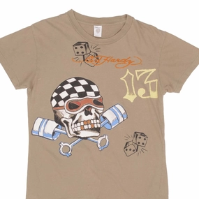 VINTAGE ED HARDY SKULL TEE SHIRT 2000S SIZE MEDIUM