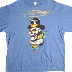 VINTAGE ED HARDY TEE SHIRT 2000s SIZE 2XL MADE IN USA