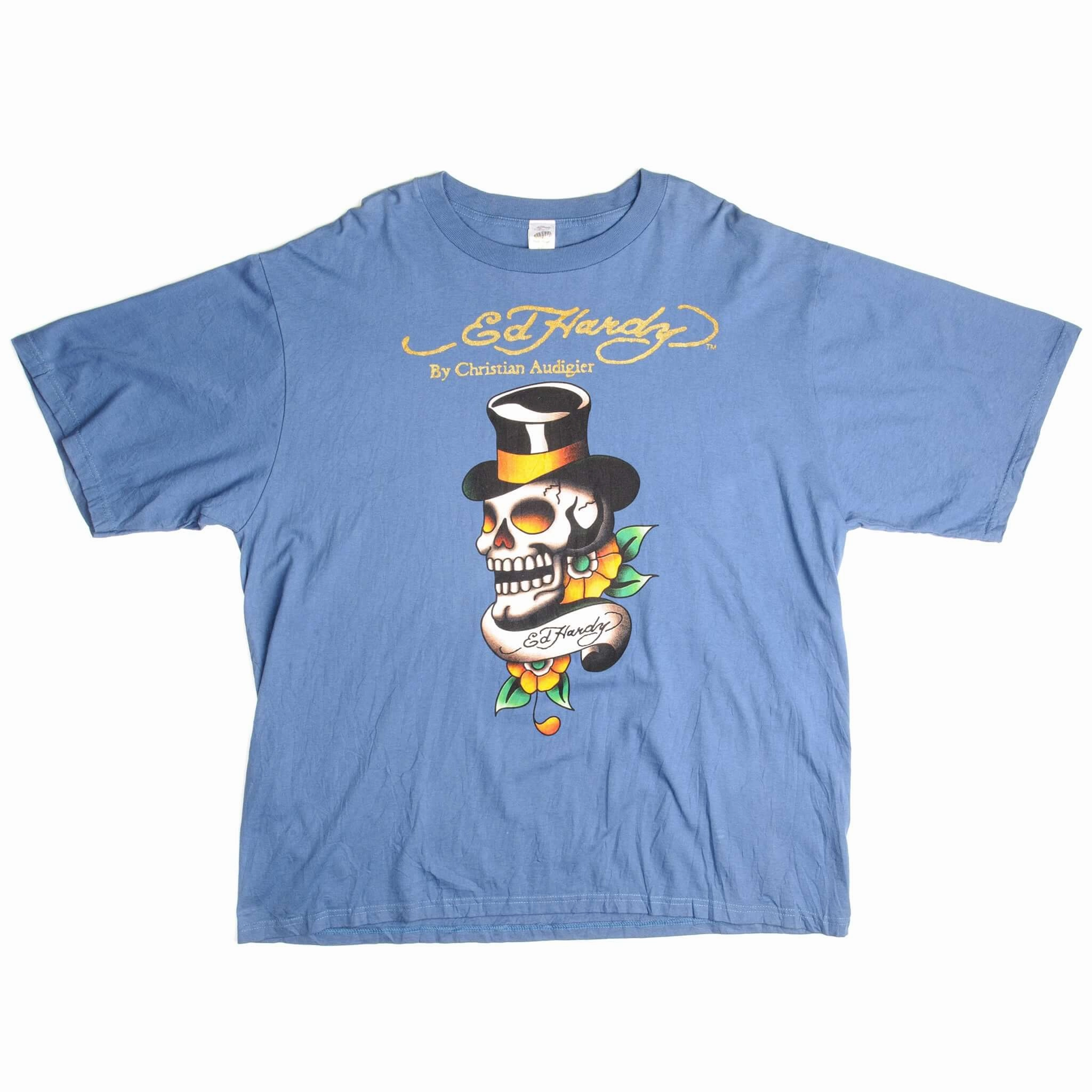 VINTAGE ED HARDY TEE SHIRT 2000s SIZE 2XL MADE IN USA