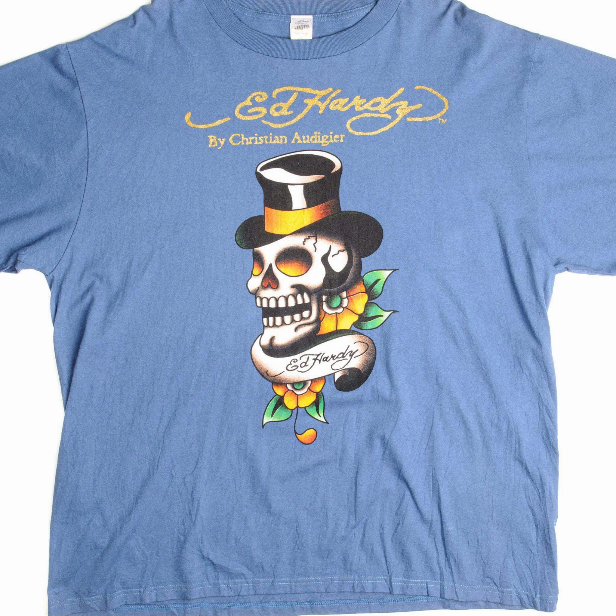 VINTAGE ED HARDY TEE SHIRT 2000s SIZE 2XL MADE IN USA