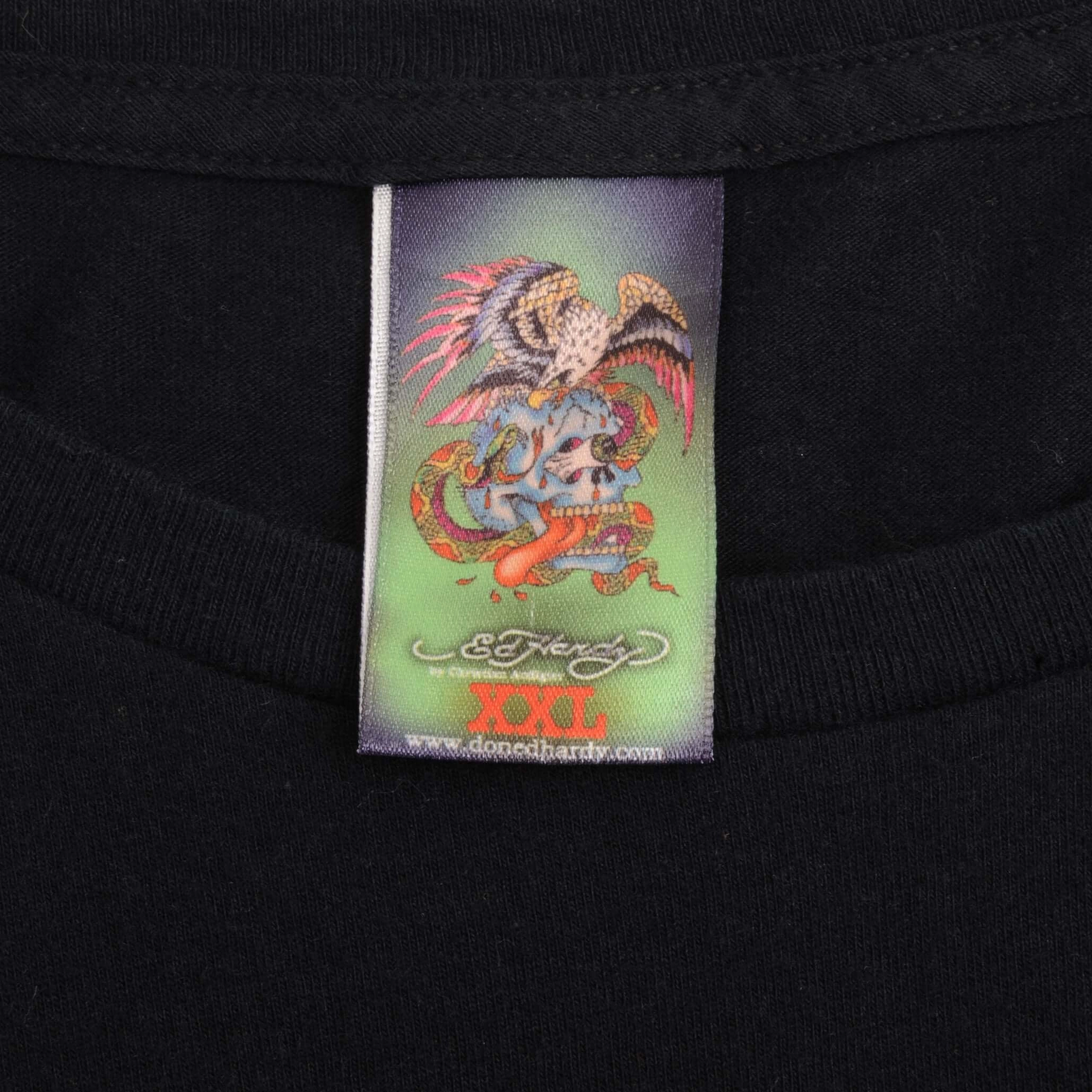 VINTAGE ED HARDY TIGER LONG SLEEVE TEE SHIRT 2000S SIZE XL MADE IN USA