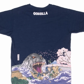 VINTAGE GODZILLA THE GREAT WAVE OFF KANAGAWA TEE SHIRT LARGE
