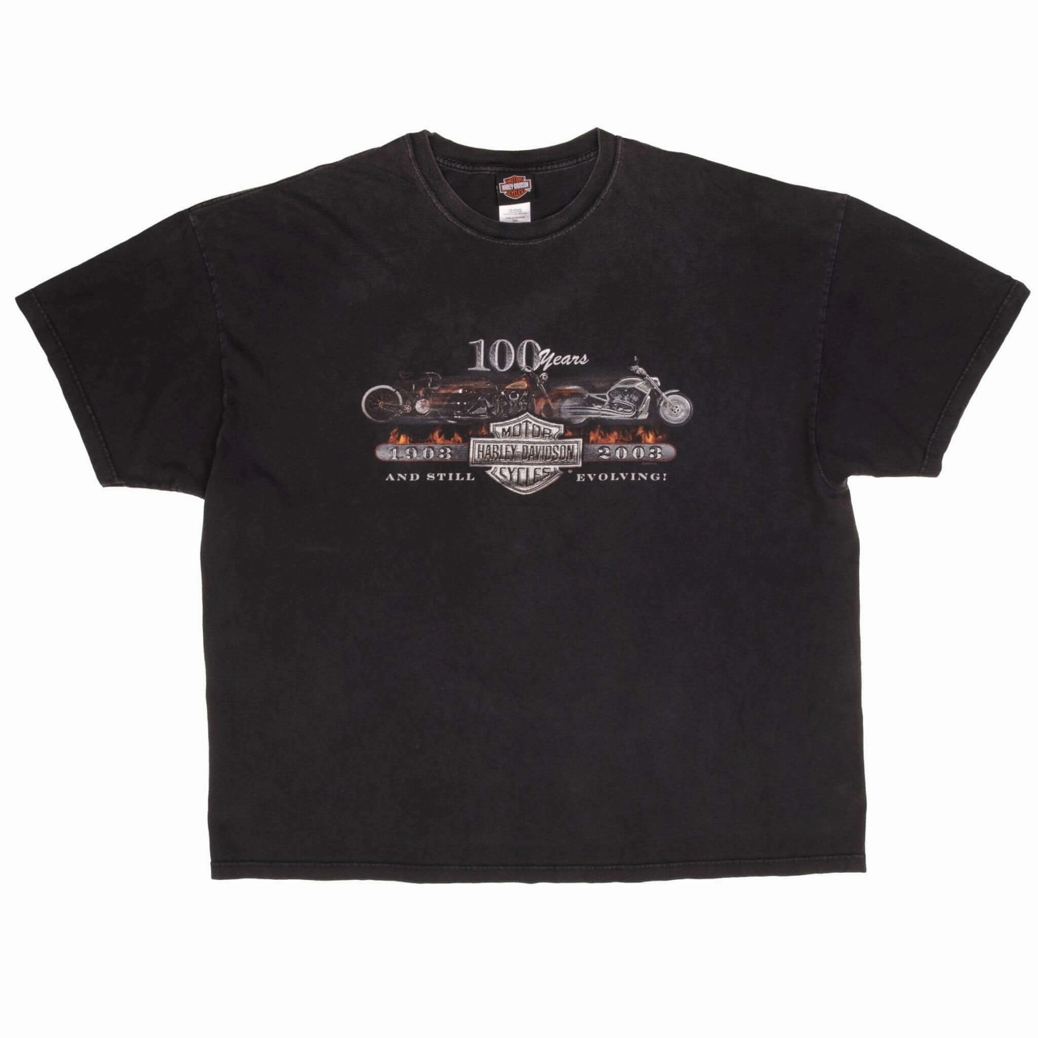VINTAGE HARLEY DAVIDSON 100 YEARS ANNIVERSARY TEE SHIRT 2003 3XL MADE IN USA