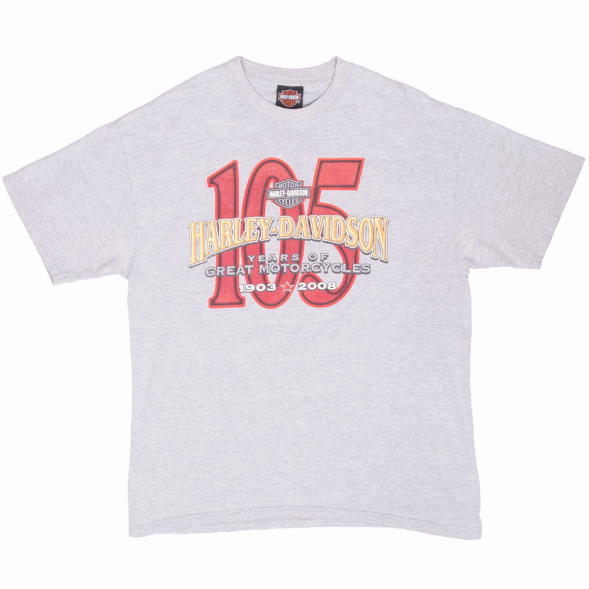 VINTAGE HARLEY DAVIDSON 105 YEARS ANNIVERSARY MILWAUKEE TEE SHIRT 2008 LARGE