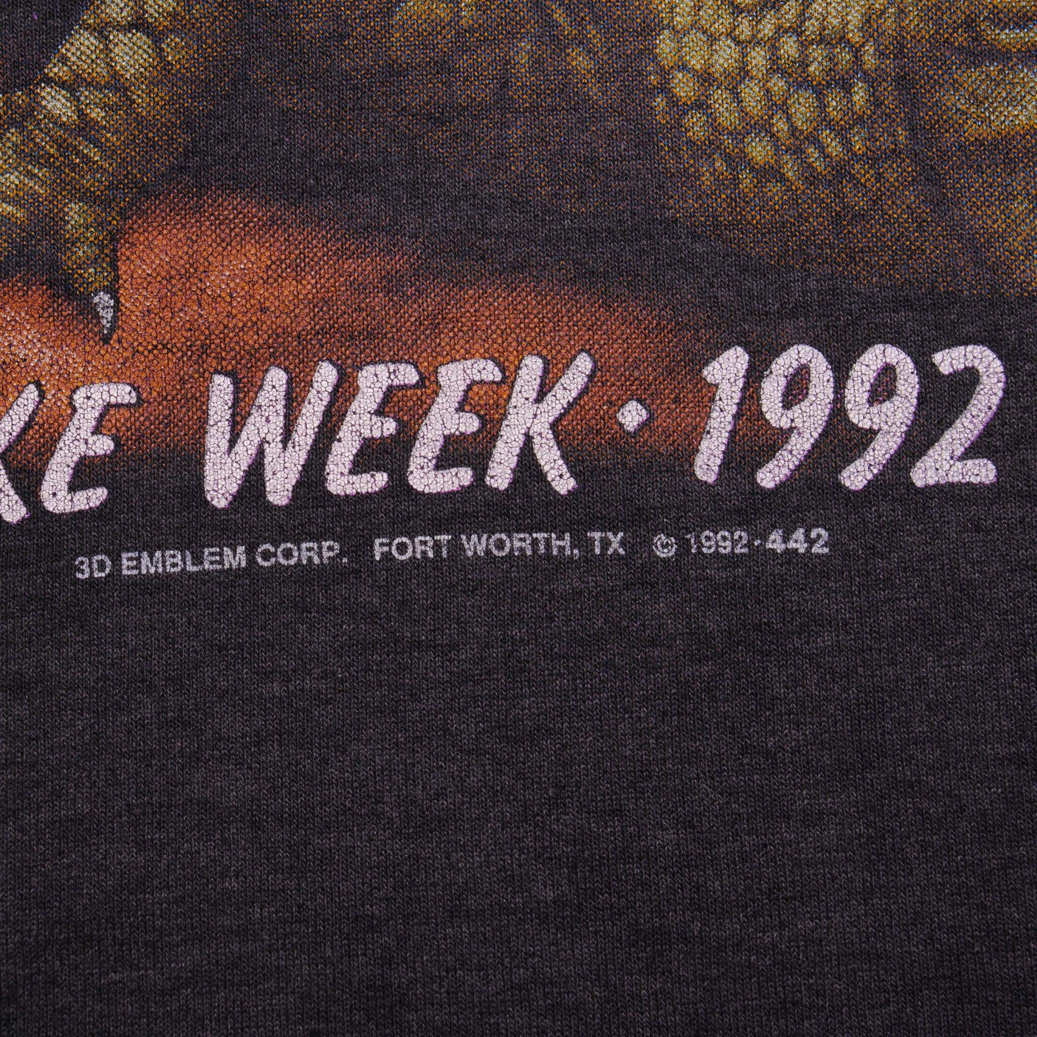 VINTAGE HARLEY DAVIDSON 3D EMBLEM BIKE WEEK 1992 TEE SHIRT LARGE MADE IN USA