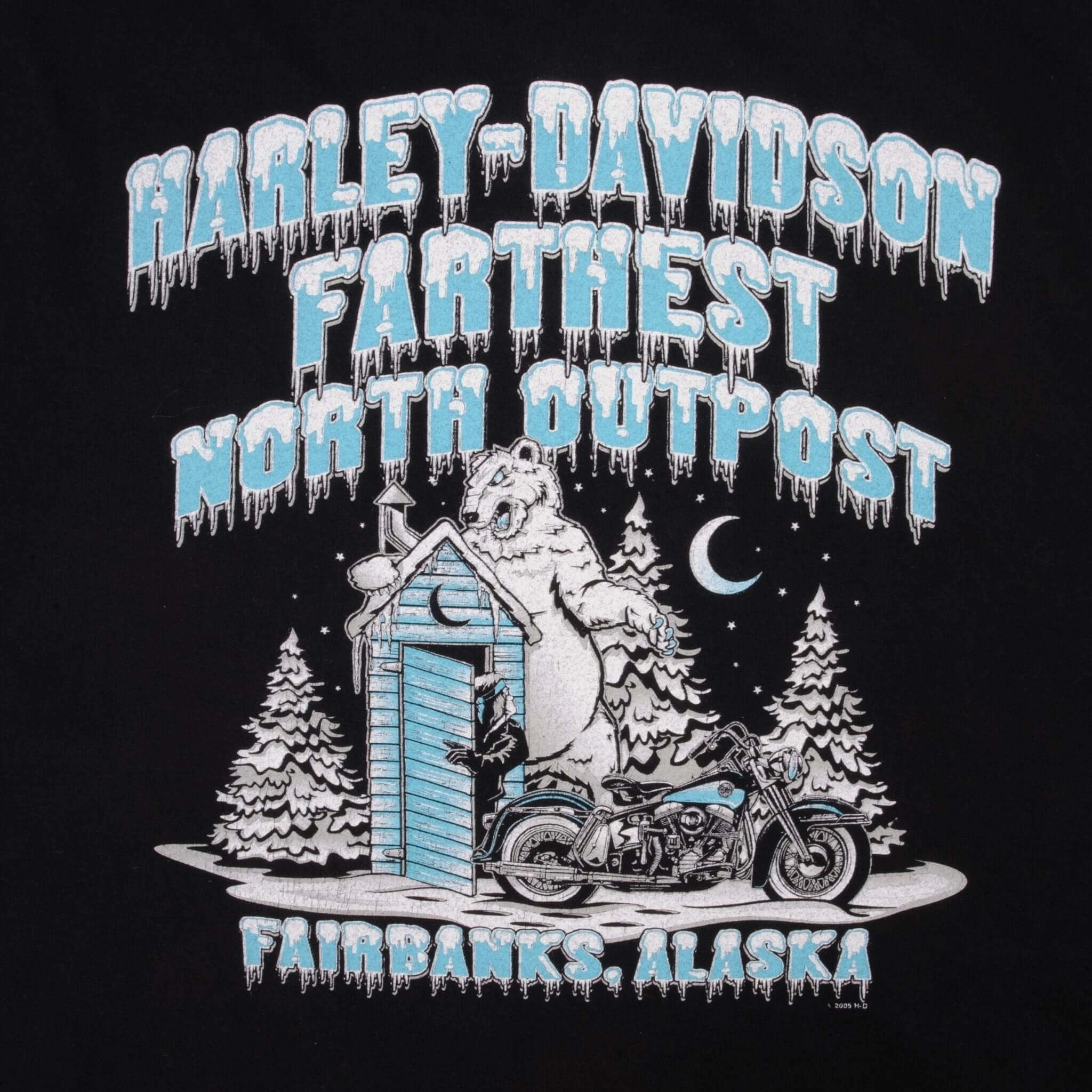 VINTAGE HARLEY DAVIDSON ALASKA WOLF TEE SHIRT 2005 SIZE XL MADE IN USA