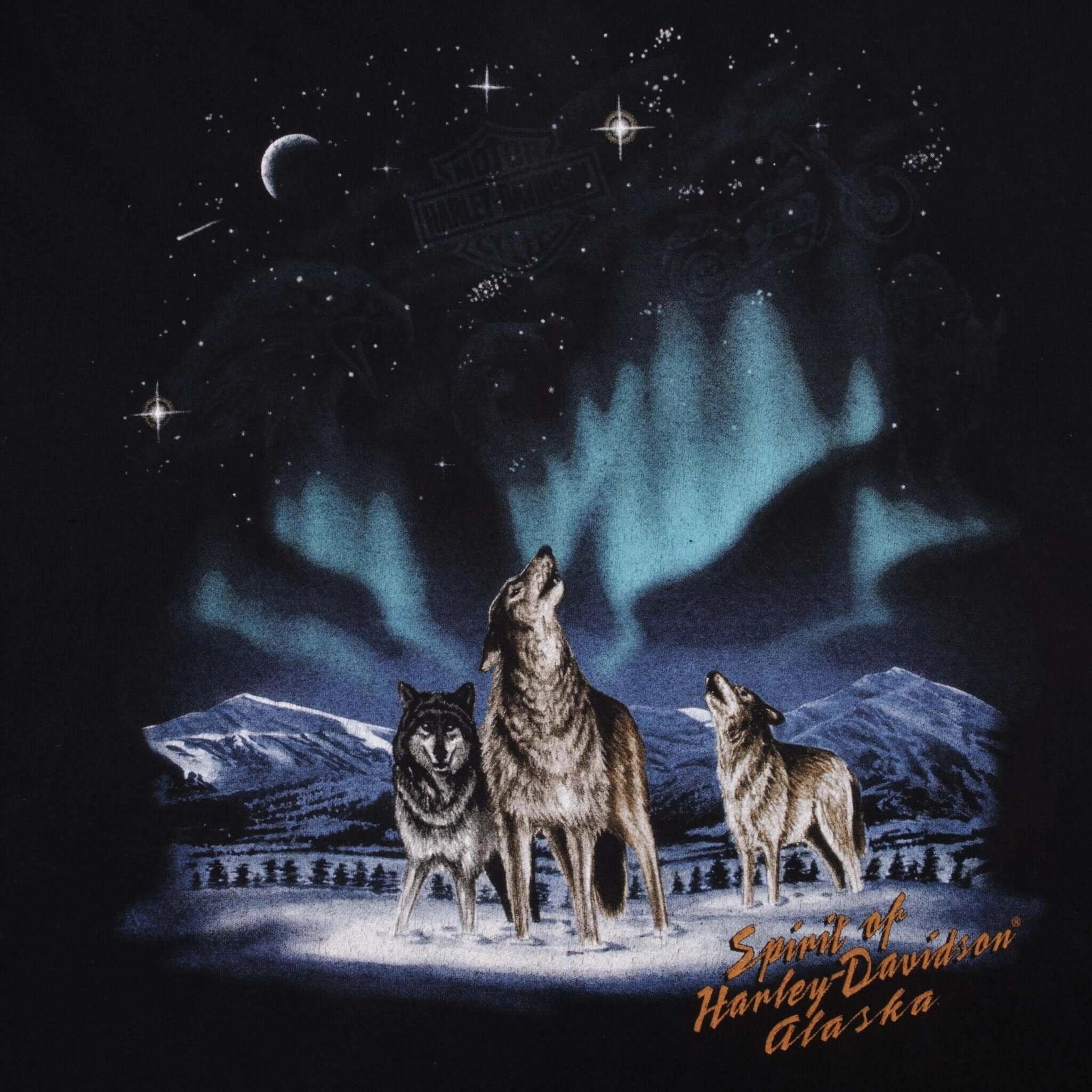 VINTAGE HARLEY DAVIDSON ALASKA WOLF TEE SHIRT 2005 SIZE XL MADE IN USA