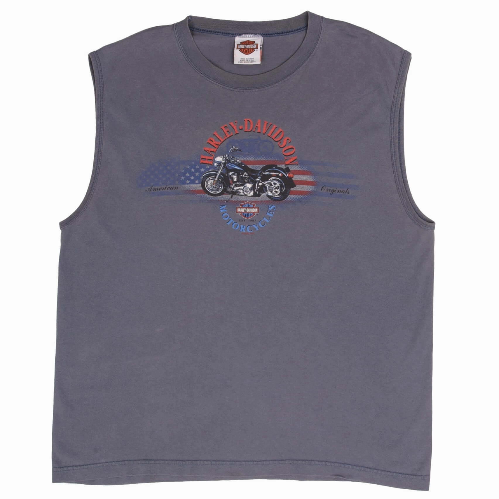 VINTAGE HARLEY DAVIDSON AMSTERDAM 2003 TANK TOP TEE SHIRT LARGE MADE IN USA