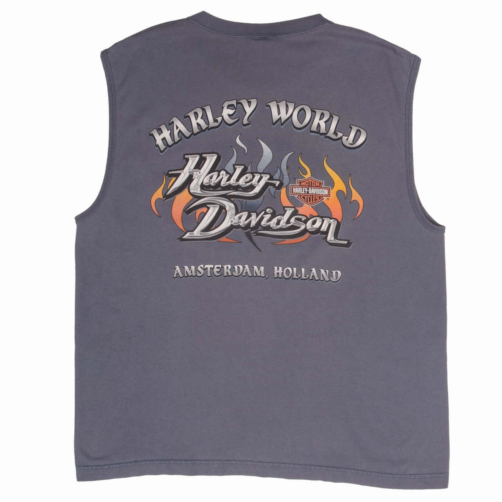 VINTAGE HARLEY DAVIDSON AMSTERDAM 2003 TANK TOP TEE SHIRT LARGE MADE IN USA