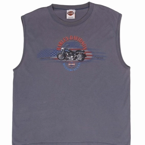 VINTAGE HARLEY DAVIDSON AMSTERDAM 2003 TANK TOP TEE SHIRT LARGE MADE IN USA