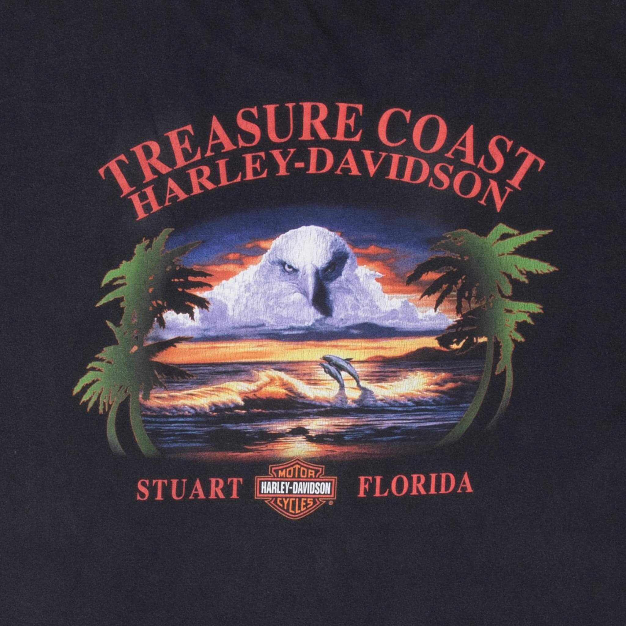 VINTAGE HARLEY DAVIDSON AROUND THE WORLD FLORIDA TEE SHIRT 1990S 2XL MADE IN USA