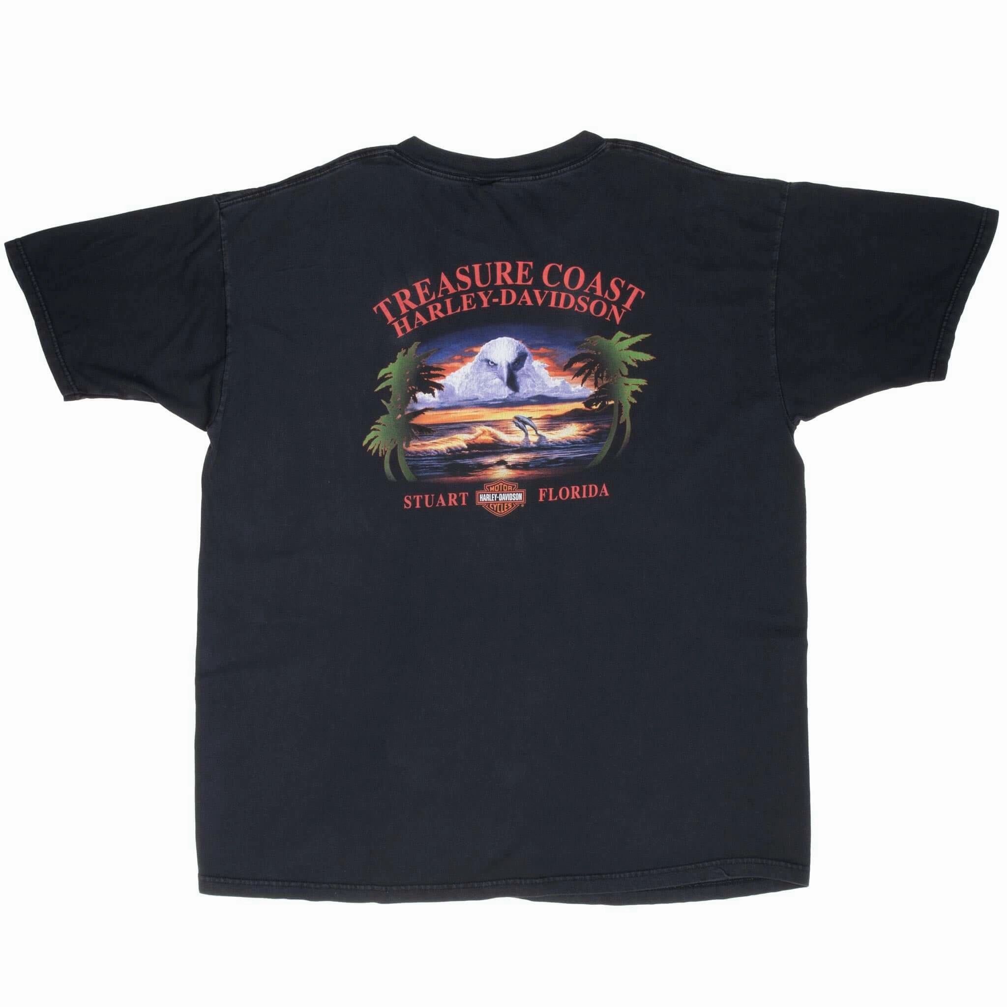 VINTAGE HARLEY DAVIDSON AROUND THE WORLD FLORIDA TEE SHIRT 1990S 2XL MADE IN USA