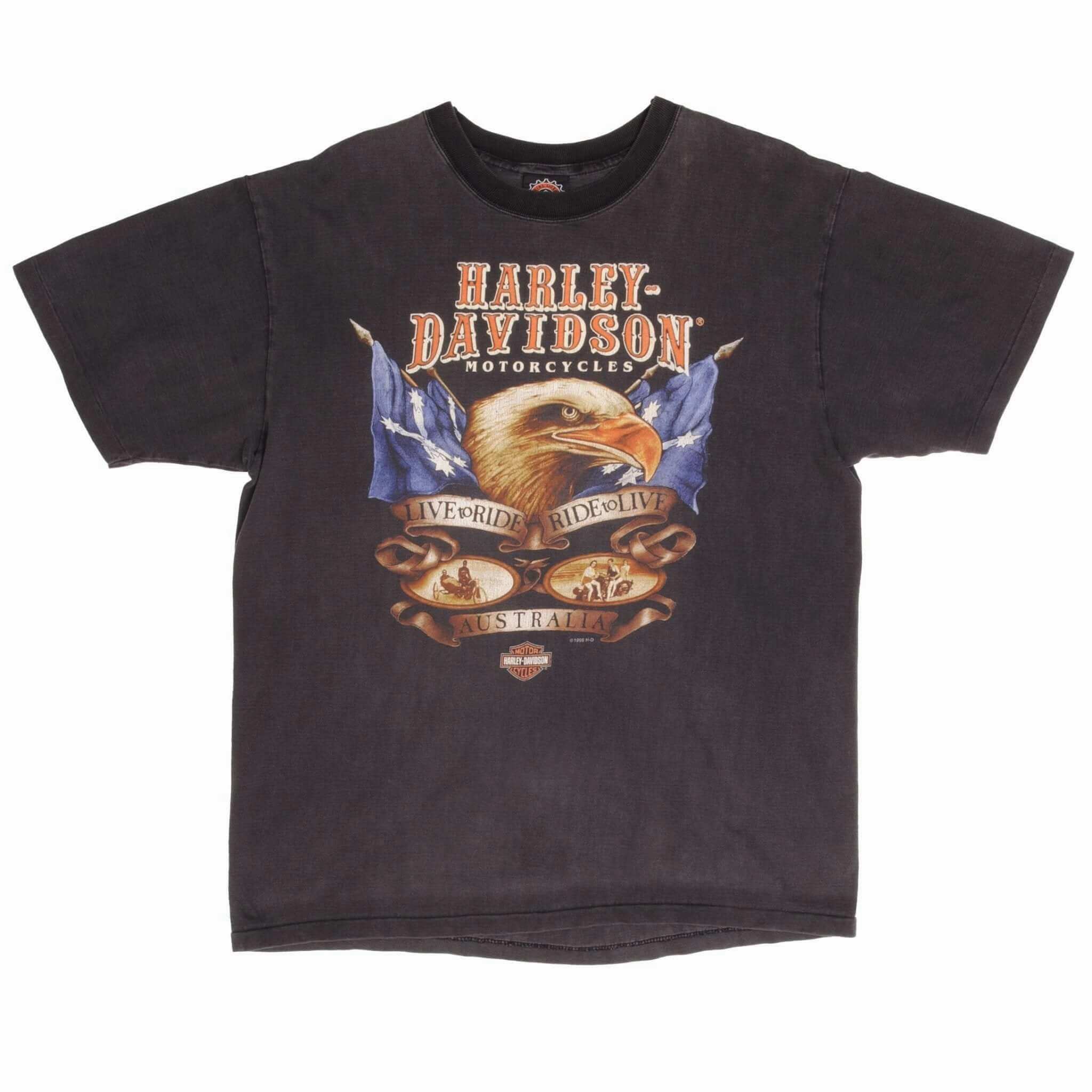 VINTAGE HARLEY DAVIDSON AUSTRALIA TEE SHIRT 1996 SIZE LARGE