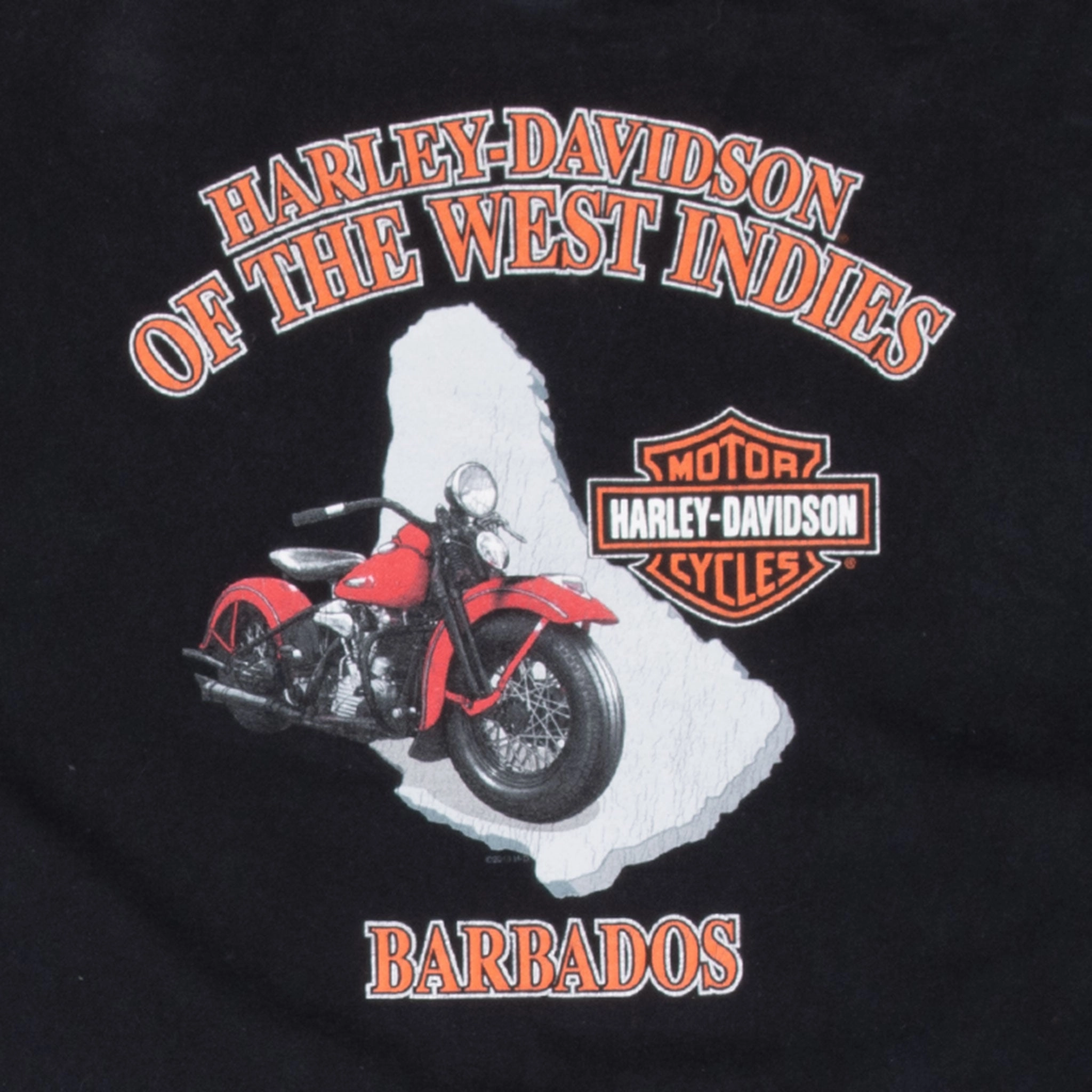 VINTAGE HARLEY DAVIDSON BARBADOS 2010 TEE SHIRT 2XL