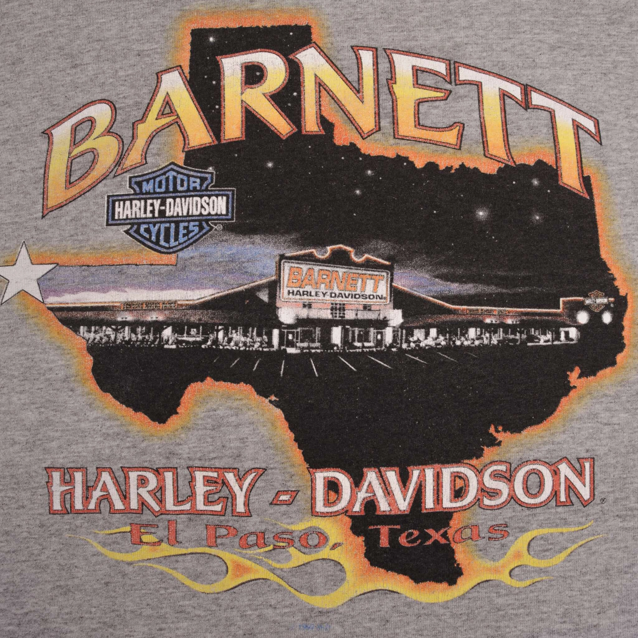 VINTAGE HARLEY DAVIDSON BARNETT EL PASO TEE SHIRT 2001 SIZE LARGE MADE IN USA