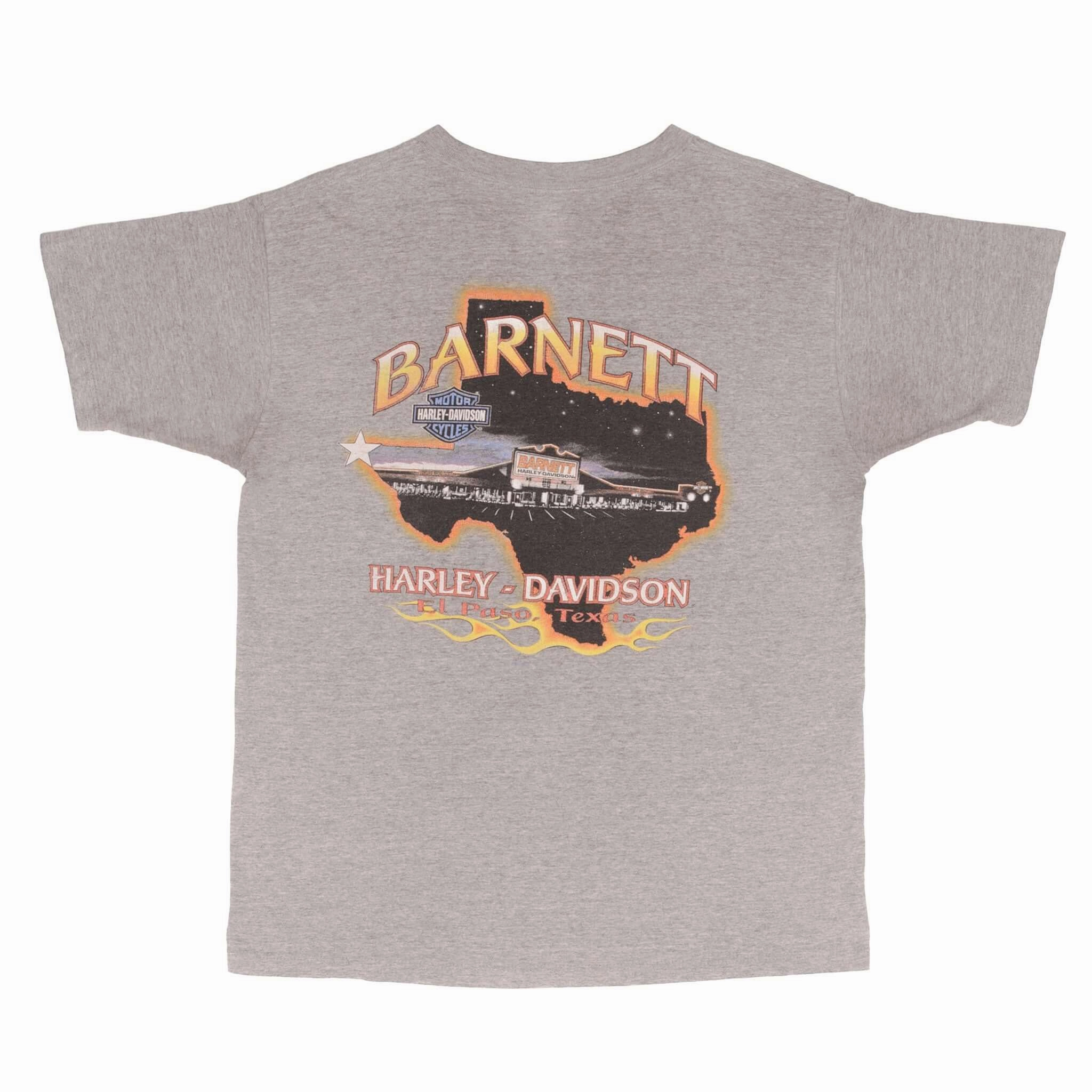 VINTAGE HARLEY DAVIDSON BARNETT EL PASO TEE SHIRT 2001 SIZE LARGE MADE IN USA