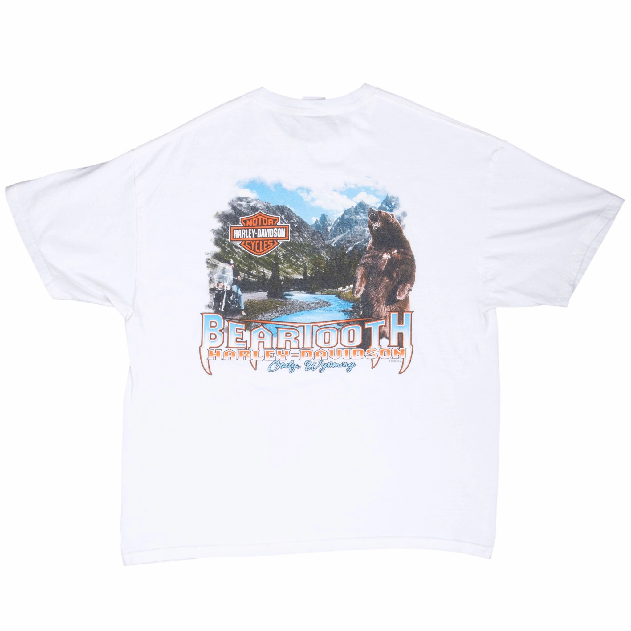 VINTAGE HARLEY DAVIDSON BEARTOOTH CODY WYOMING 2008 TEE SHIRT XL MADE IN USA