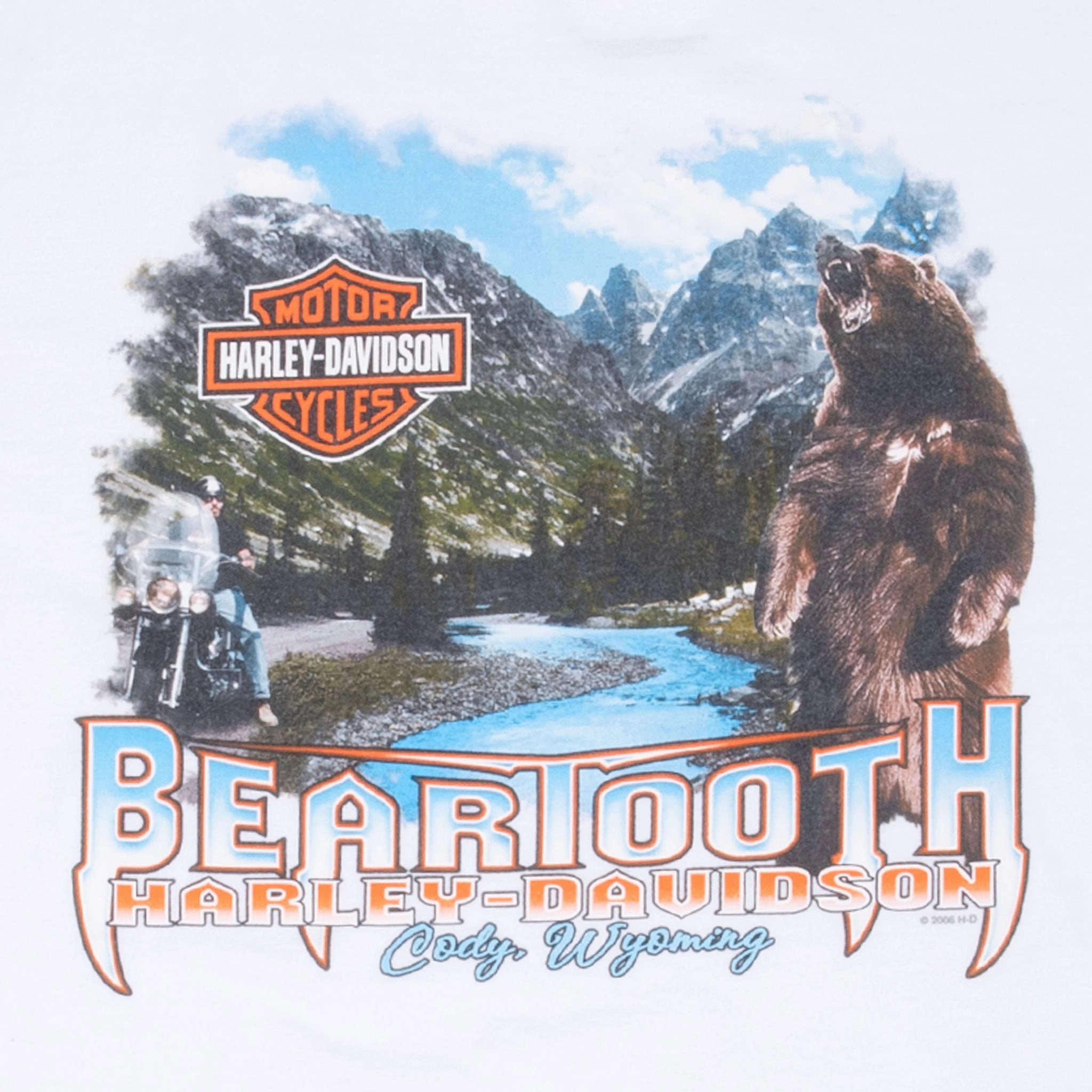 VINTAGE HARLEY DAVIDSON BEARTOOTH CODY WYOMING 2008 TEE SHIRT XL MADE IN USA
