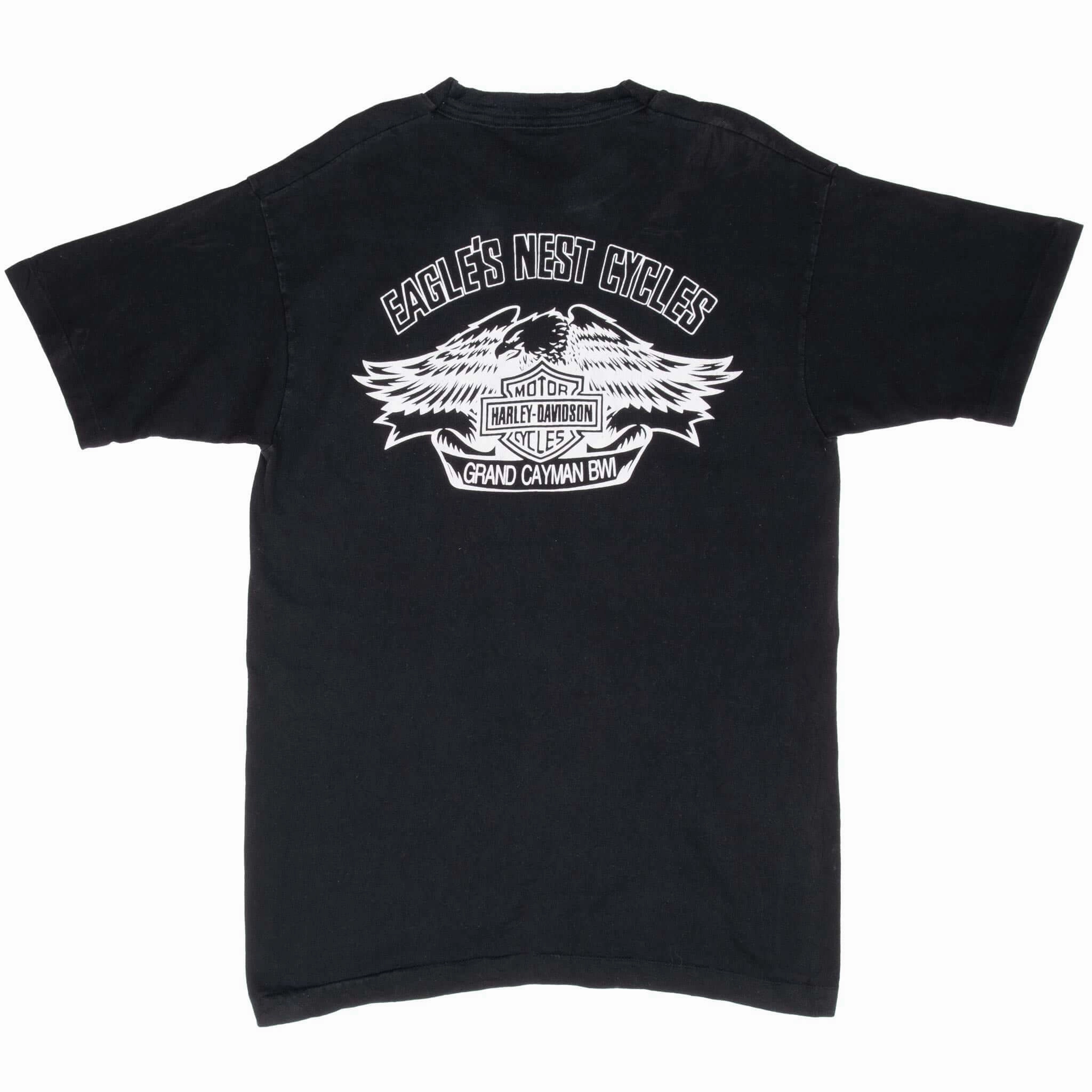 VINTAGE HARLEY DAVIDSON CAYMAN ISLAND 1990S TEE SHIRT MEDIUM