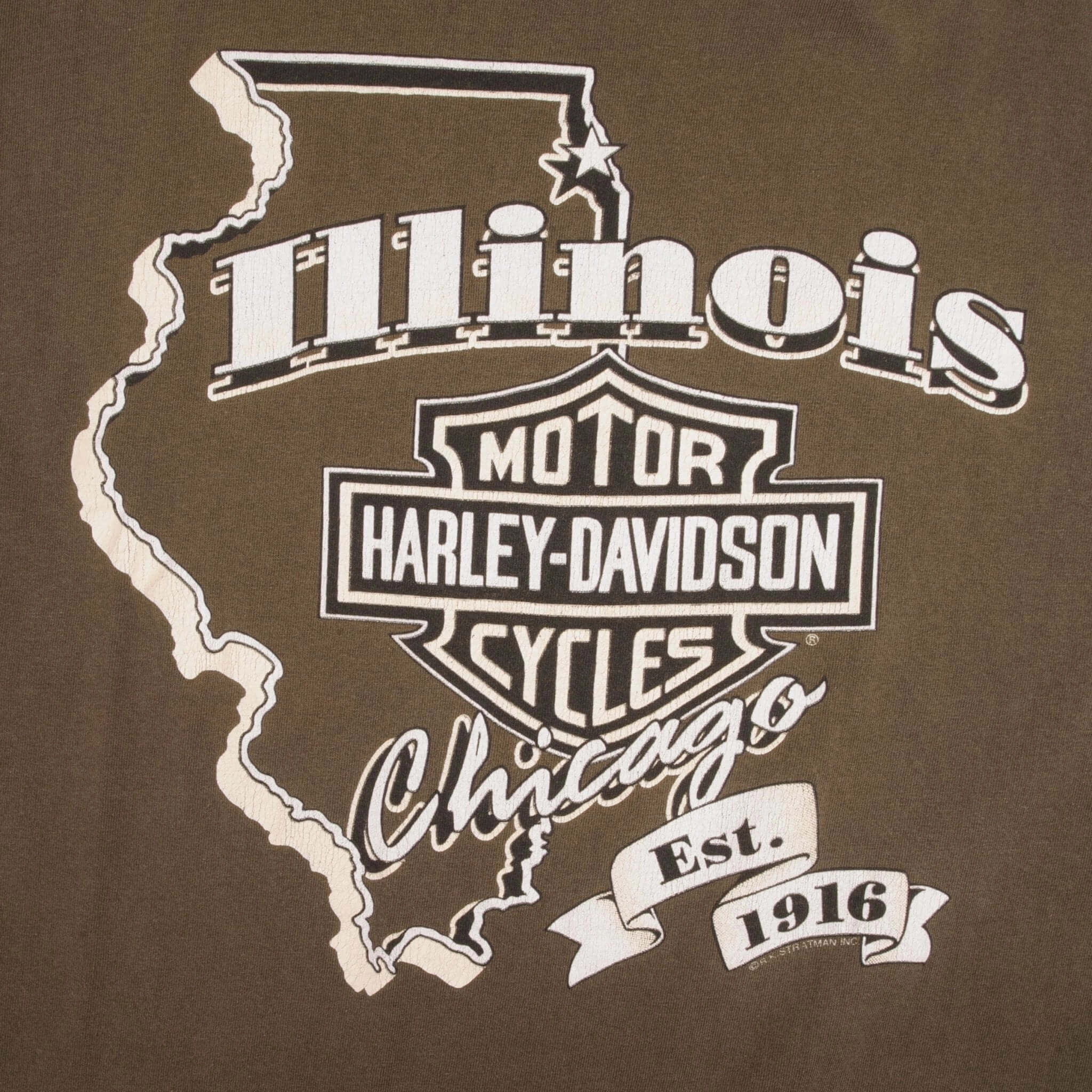 VINTAGE HARLEY DAVIDSON CHICAGO ILLINOIS TEE SHIRT 1990S SIZE XL MADE IN USA