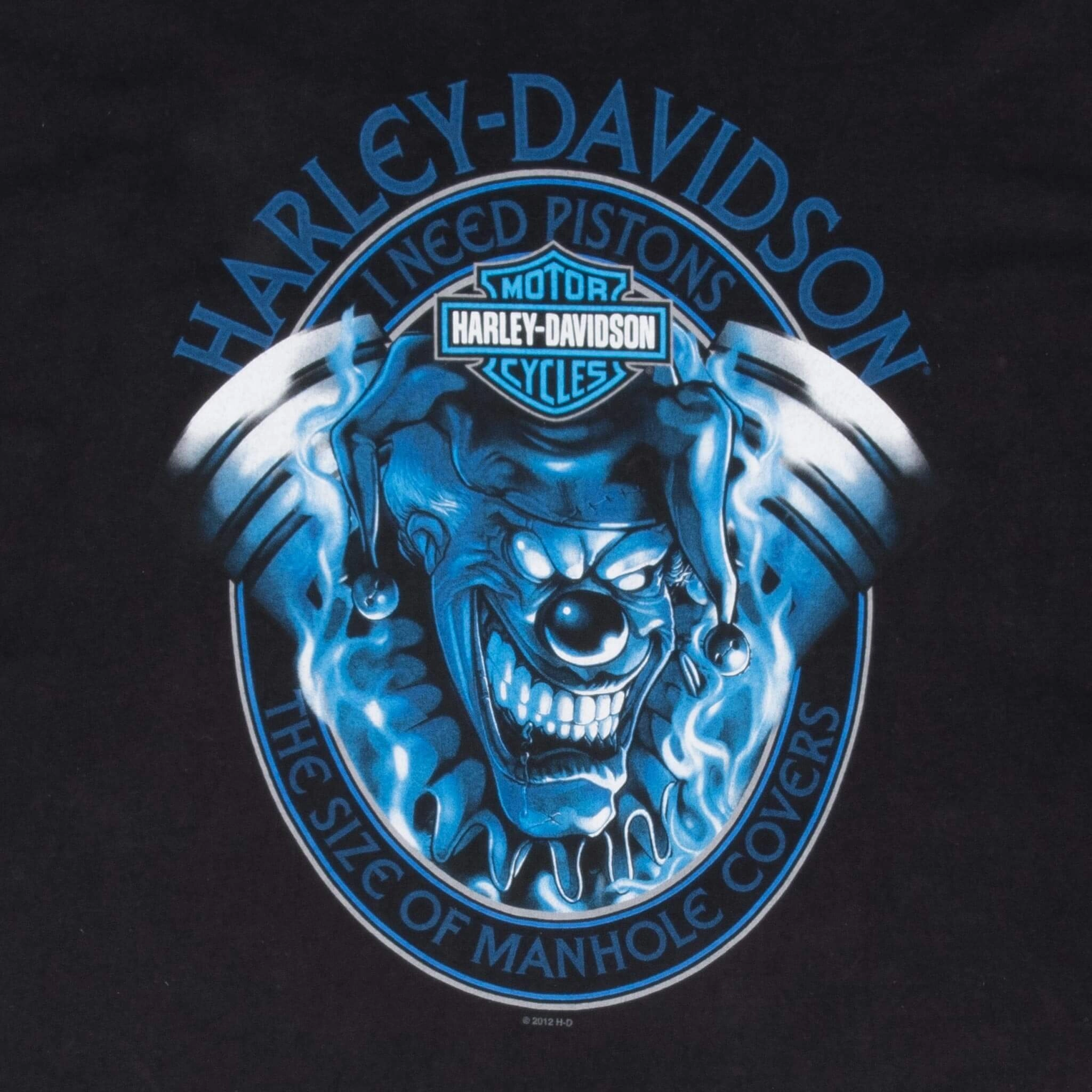 VINTAGE HARLEY DAVIDSON CLOWN LIBERTYVILLE ILLINOIS 2012 TEE SHIRT 3XL
