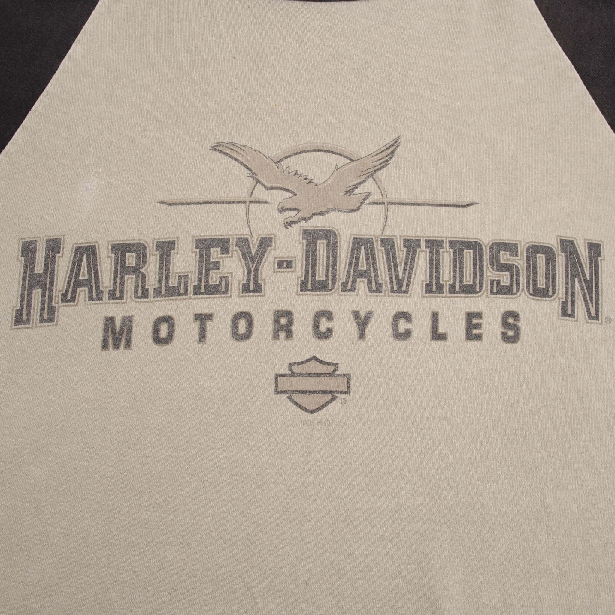 VINTAGE HARLEY DAVIDSON CONWAY NH RAGLAN TEE SHIRT 2005 SIZE LARGE MADE IN USA