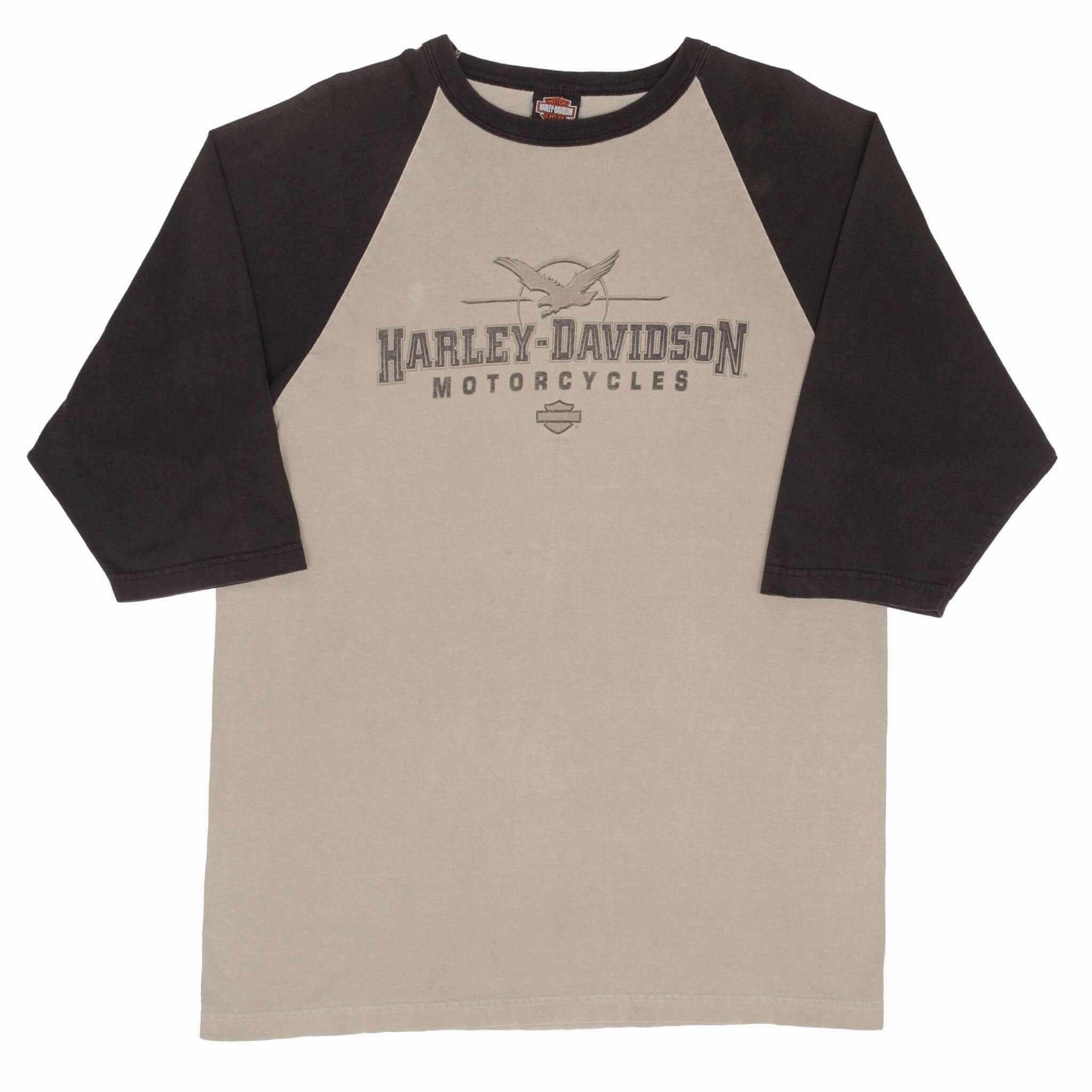 VINTAGE HARLEY DAVIDSON CONWAY NH RAGLAN TEE SHIRT 2005 SIZE LARGE MADE IN USA